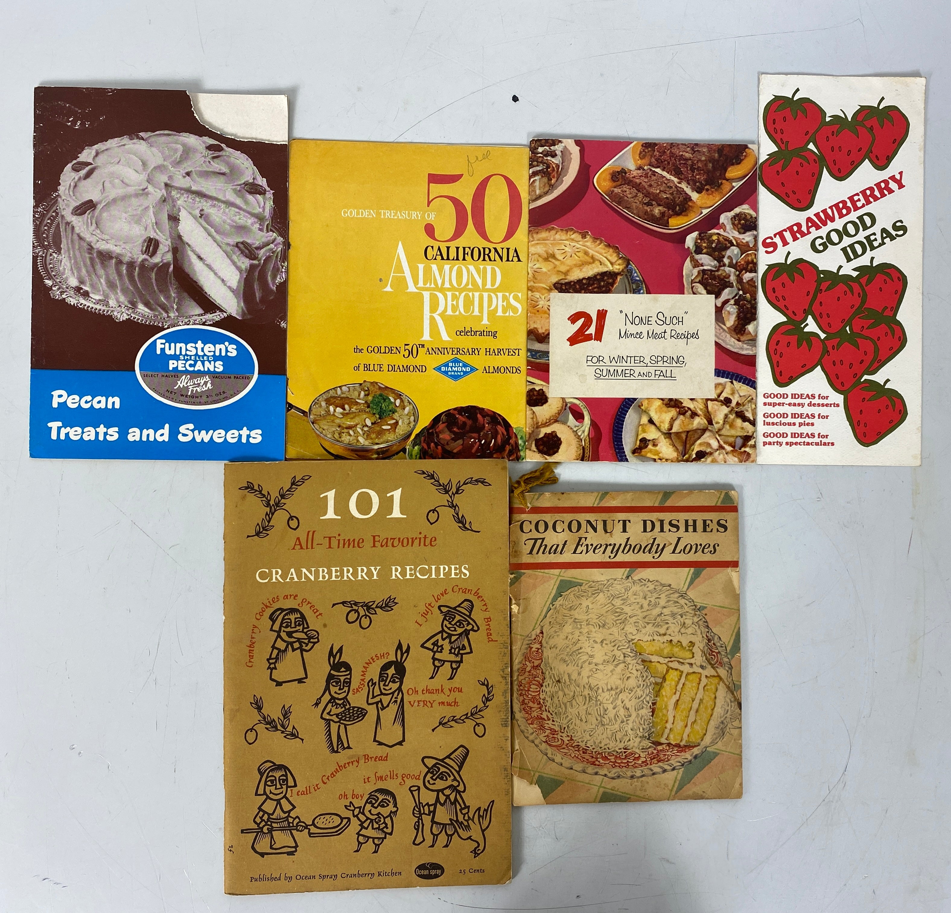 6 Vintage Recipe Booklets incl Coconut/Cranberries/Strawberries/Mincemeat SC