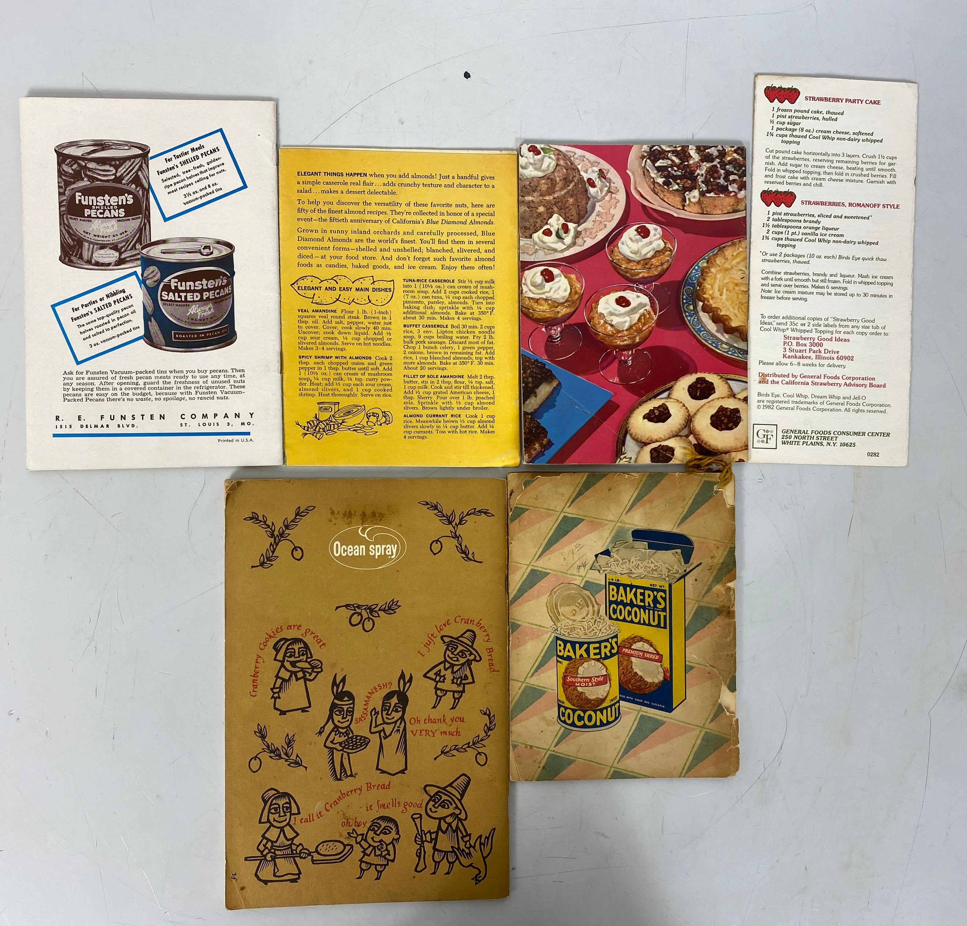 6 Vintage Recipe Booklets incl Coconut/Cranberries/Strawberries/Mincemeat SC