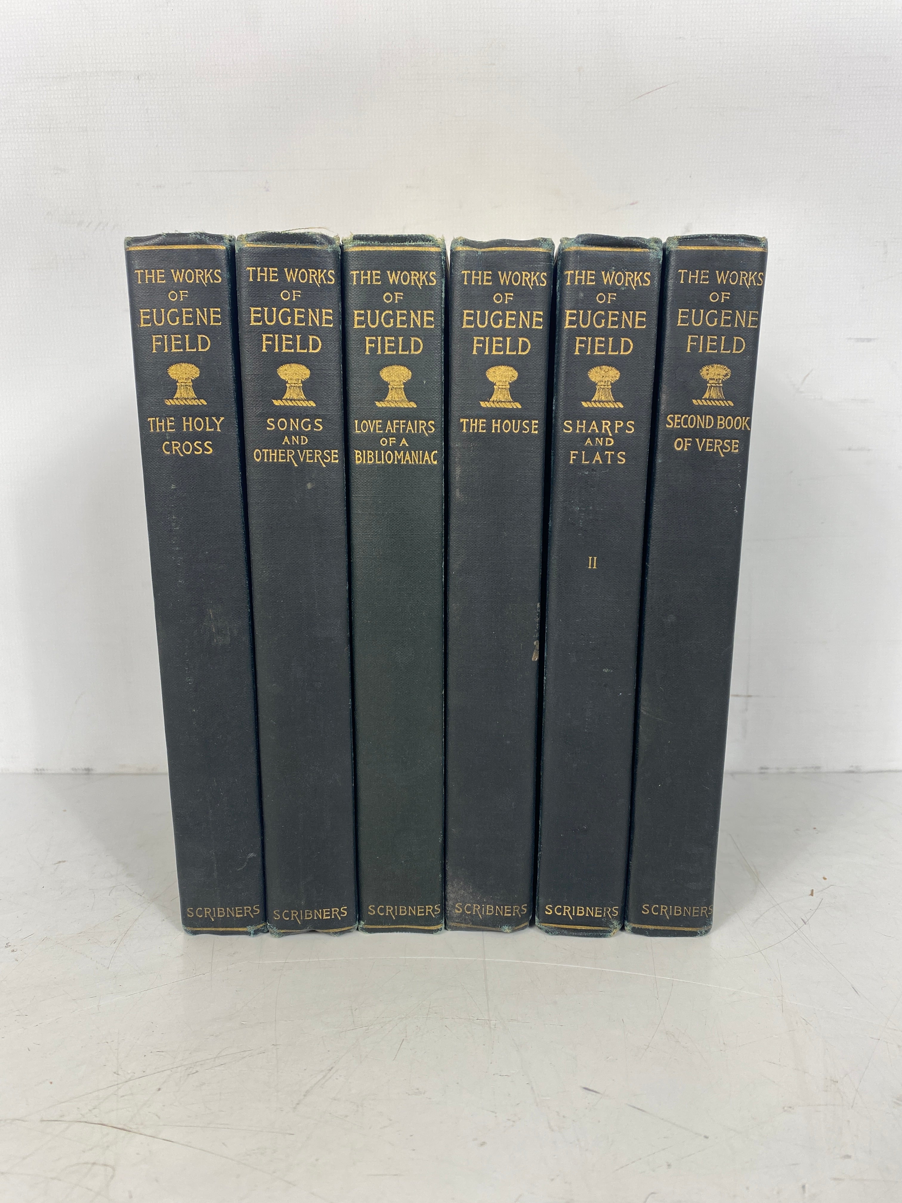 6 Vols The Works of Eugene Field 1905 Charles Scribner's Antique HC