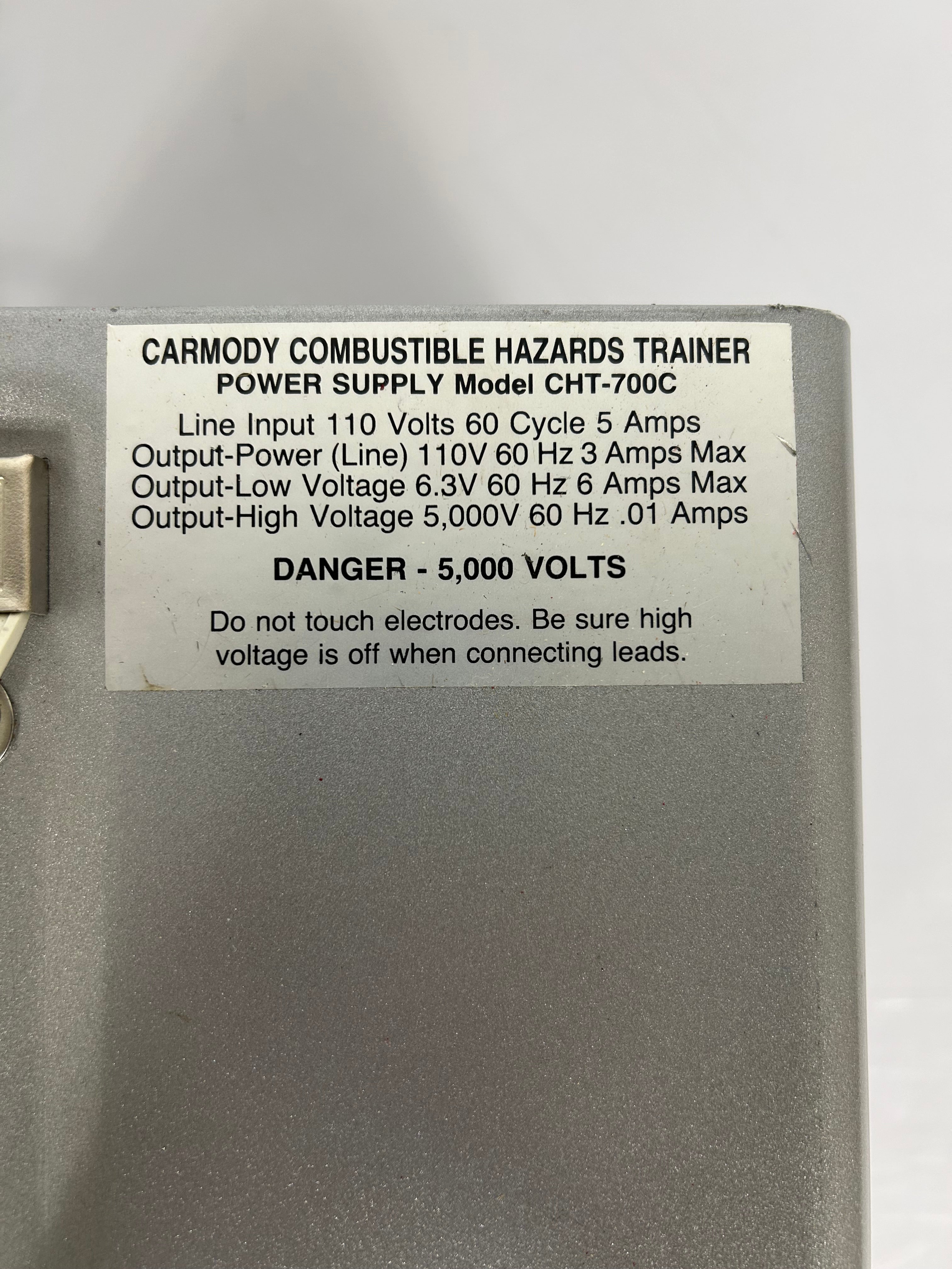 Carmody Combustible Hazards Trainer Power Supply Model CHT-700C