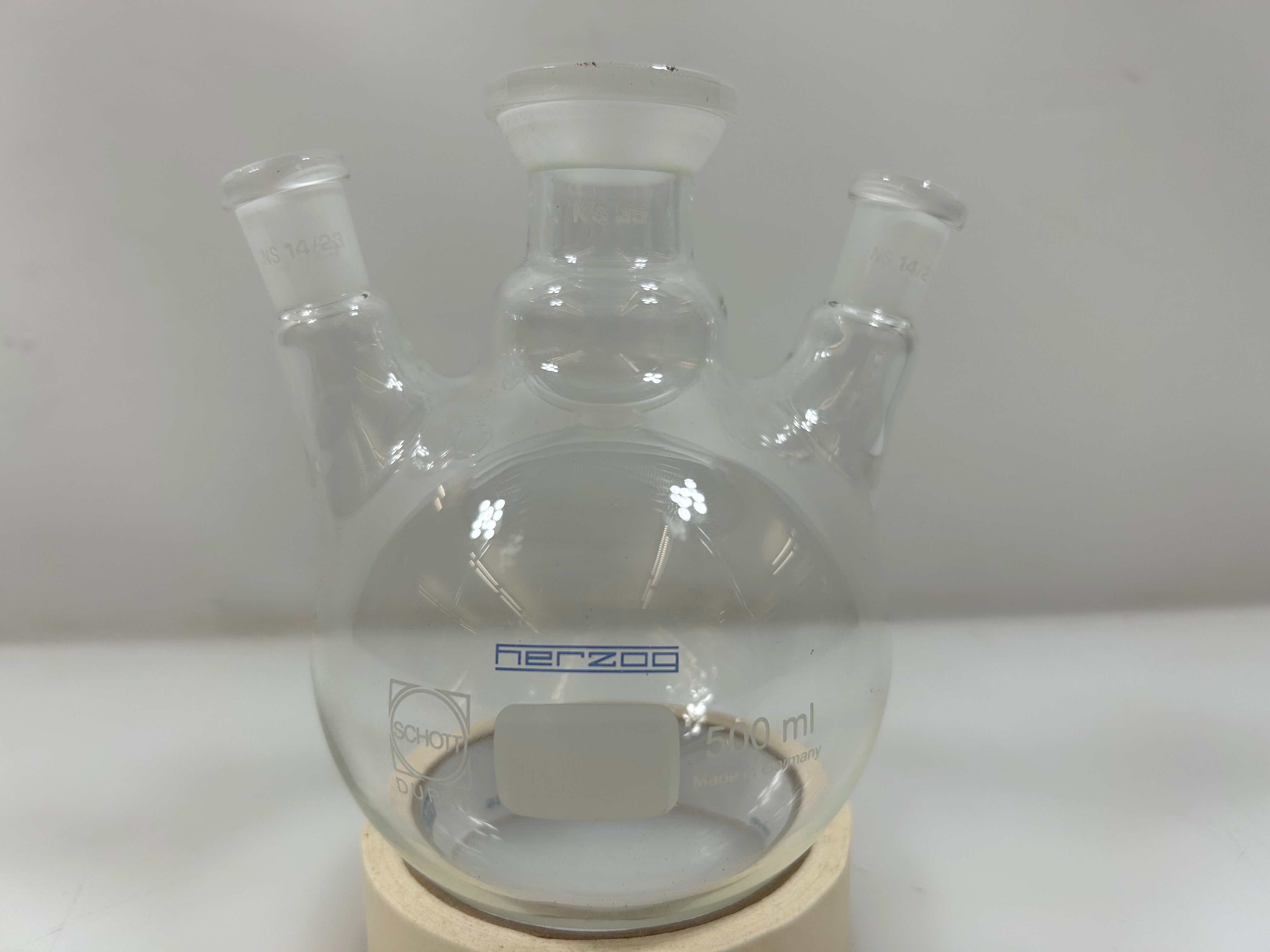 Lab Glass 500ml Three Neck Round Bottom Boiling Flask