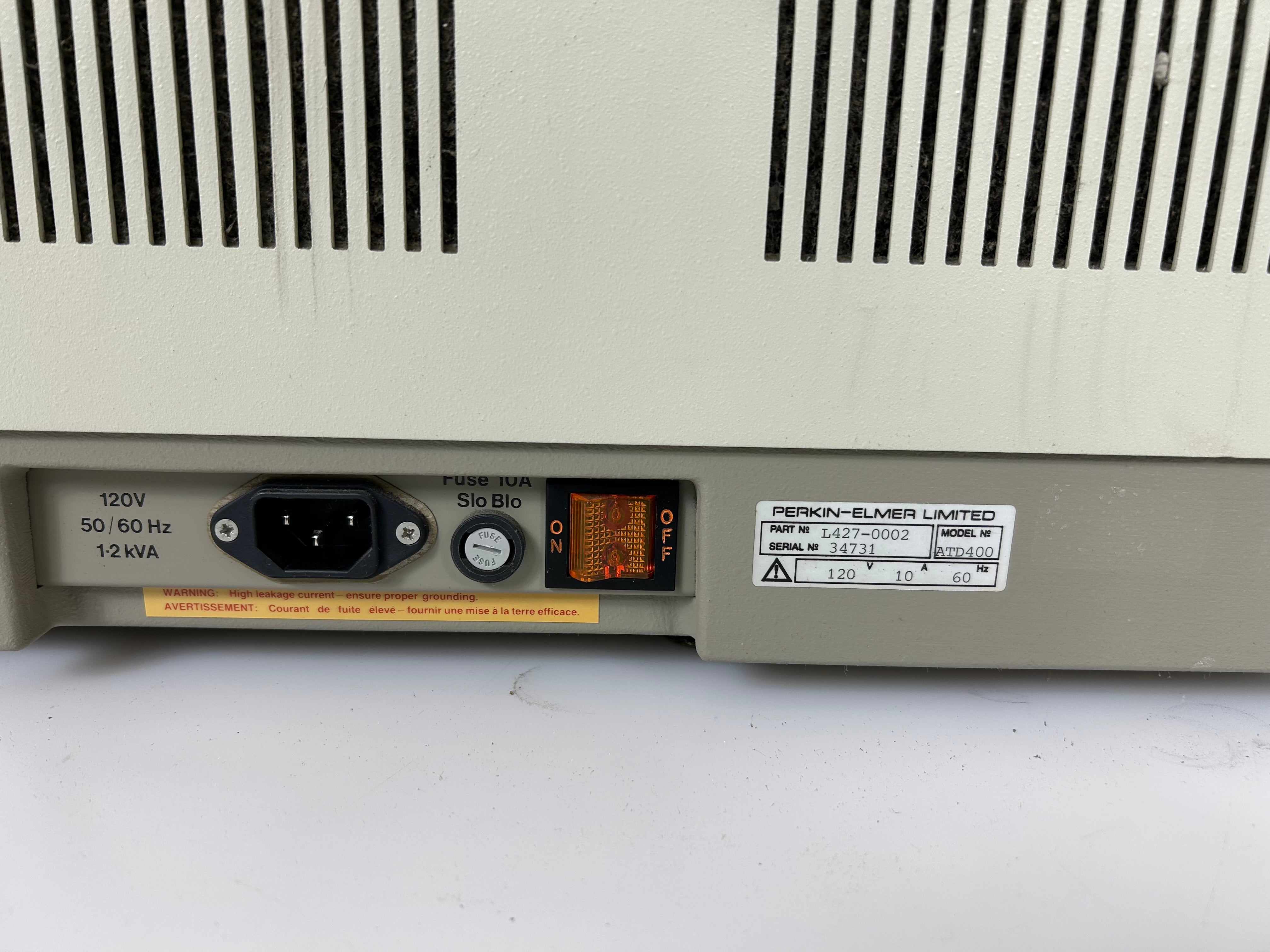 Perkin Elmer Desorption System ATD 400 *Untested*