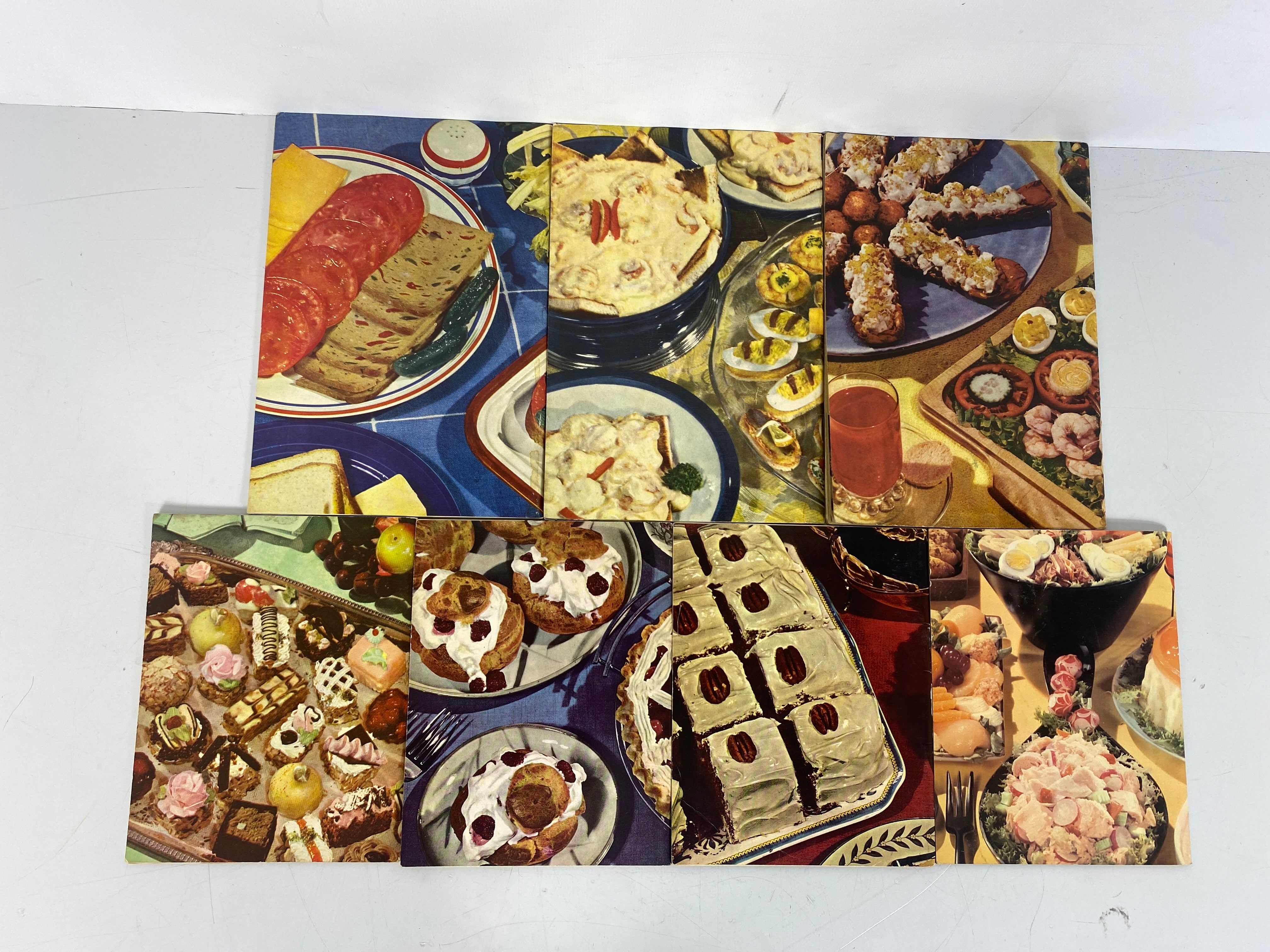 7 Vintage Culinary Arts Institute Books incl Cake/Salads/Snacks/Sandwiches SC