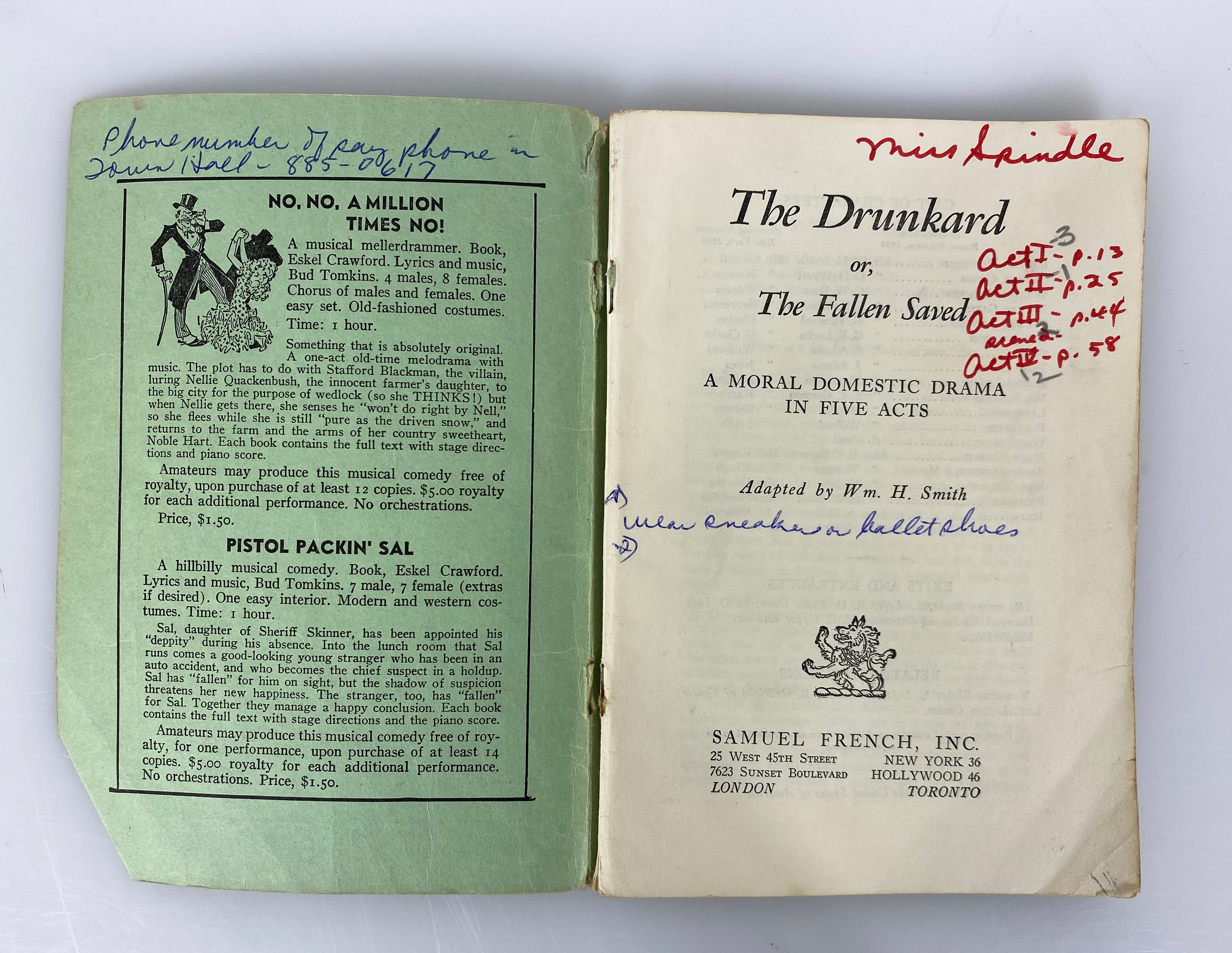 7 Vtg Plays incl: Wizard of Oz/Heidi/The Drunkard/Witness for the Prosecution SC