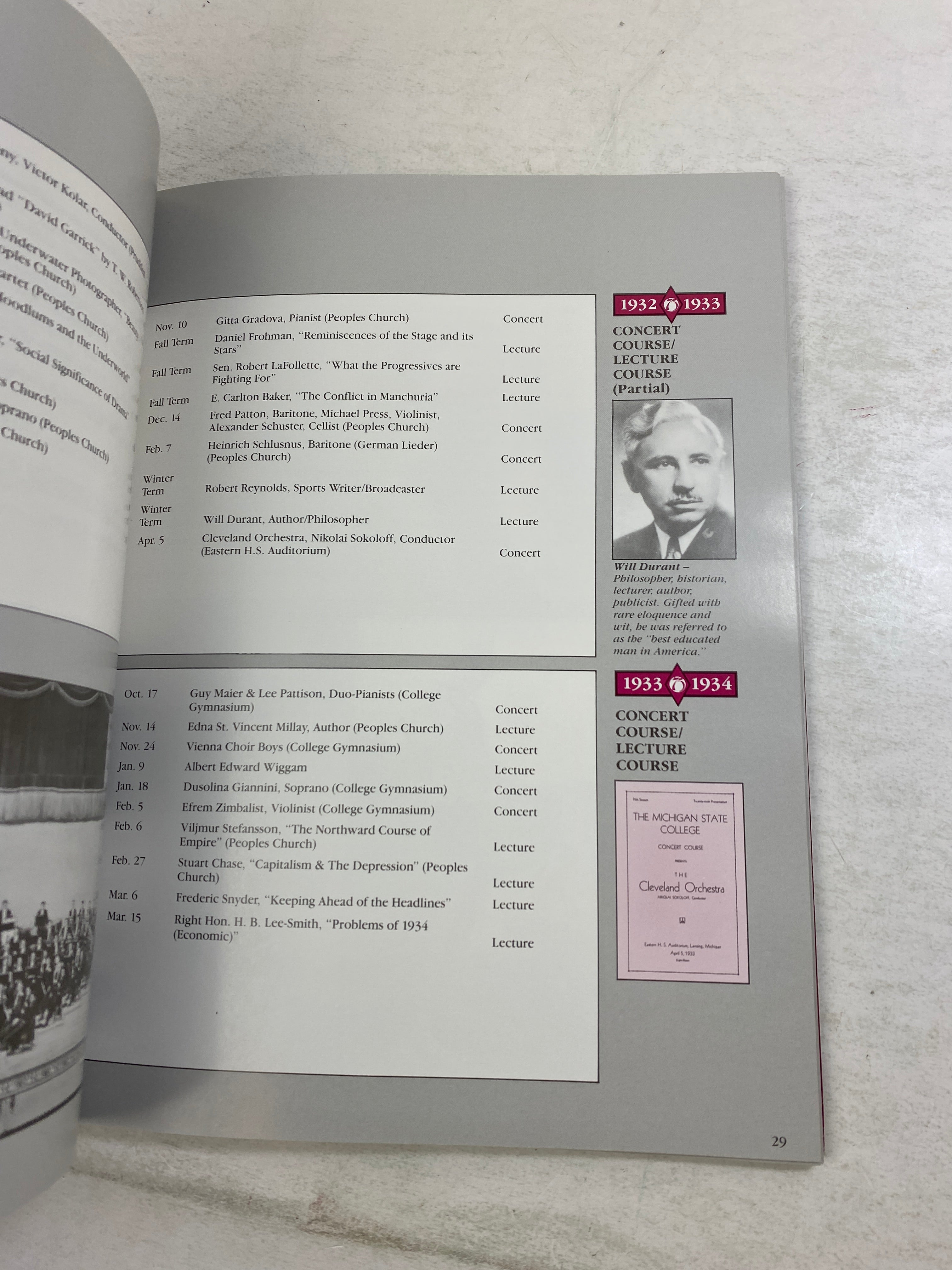 75 Years of Performing Arts at MSU 1987 SC