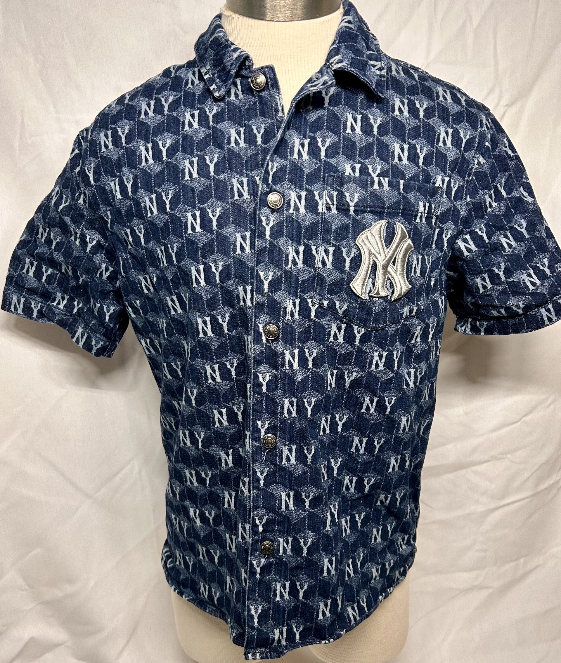 MLB New York Yankees Monogram Denim Button-Up Shirt