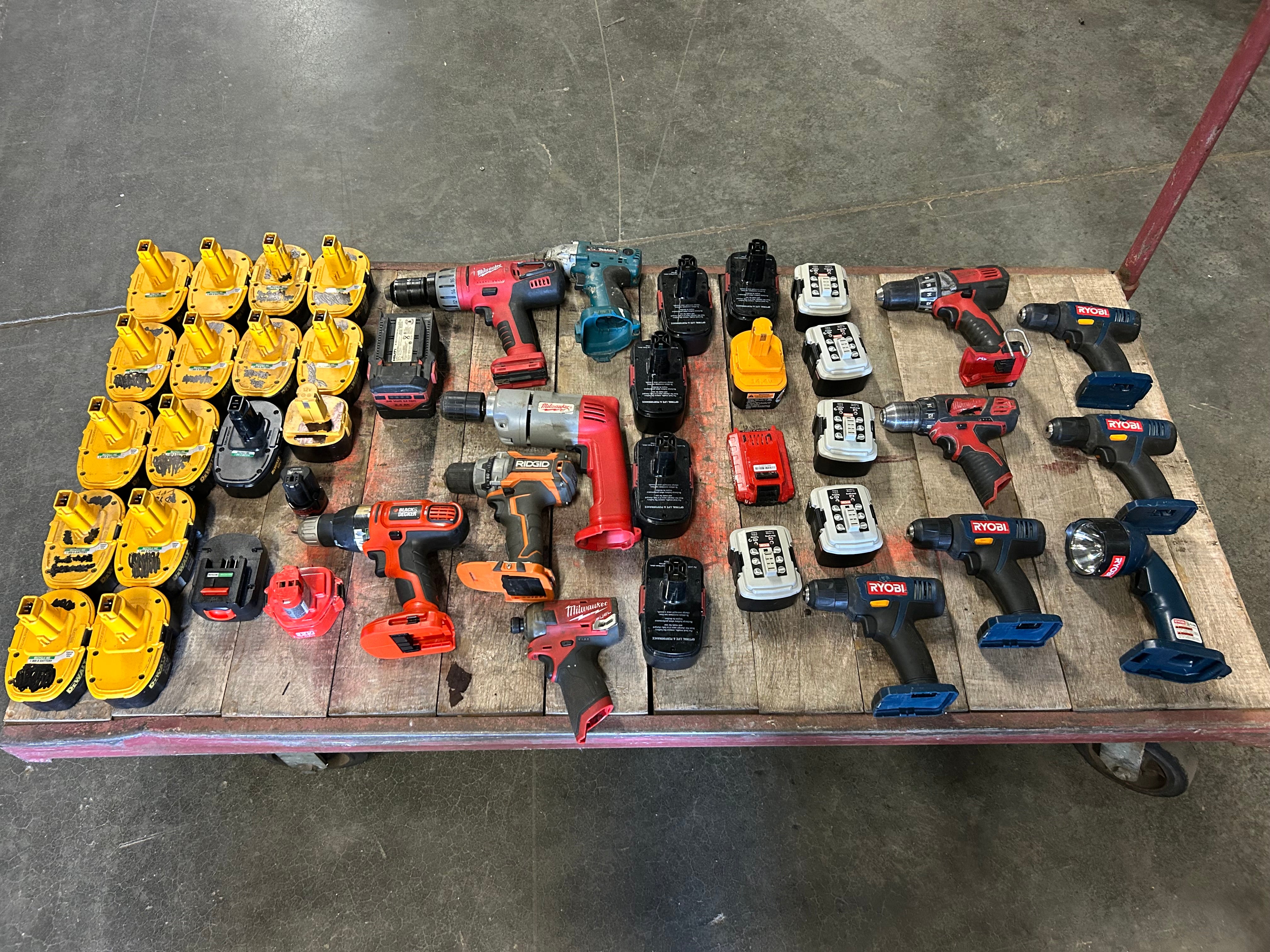 Lot of Assorted Power Tools and Batteries *Untested*