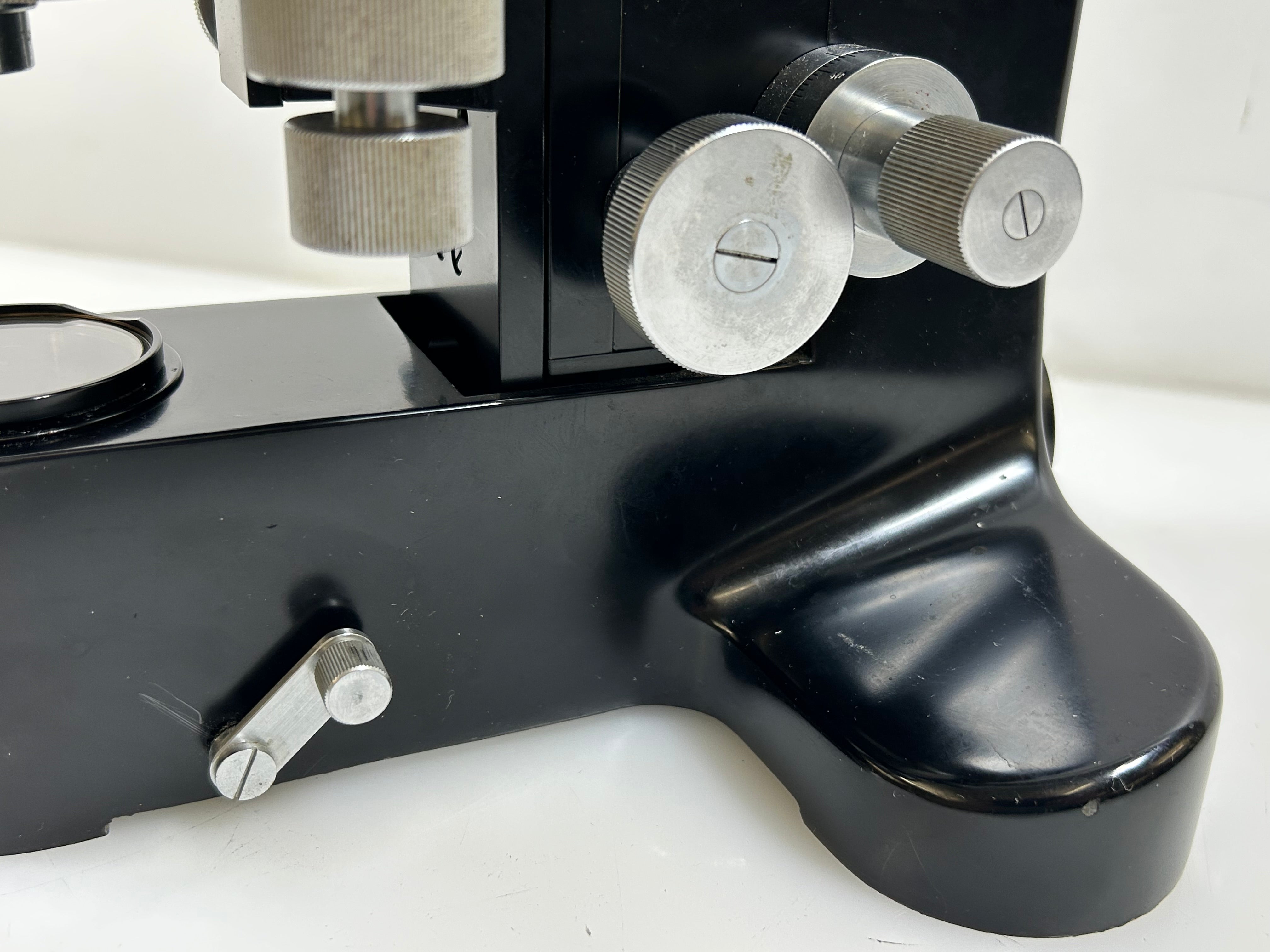 Vintage Leitz Laborlux II Binocular Microscope with Wood Case