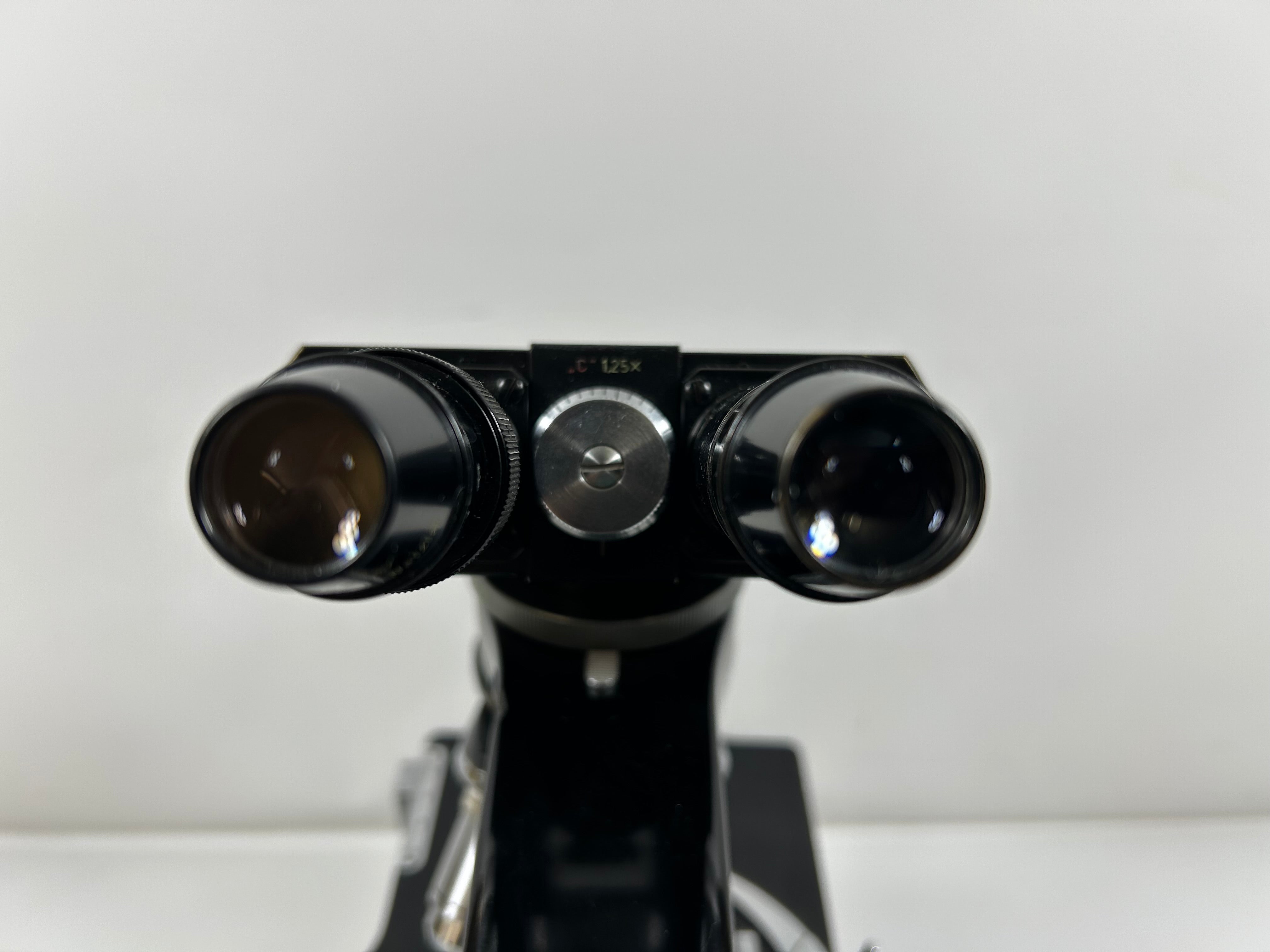 Vintage Leitz Laborlux II Binocular Microscope with Wood Case