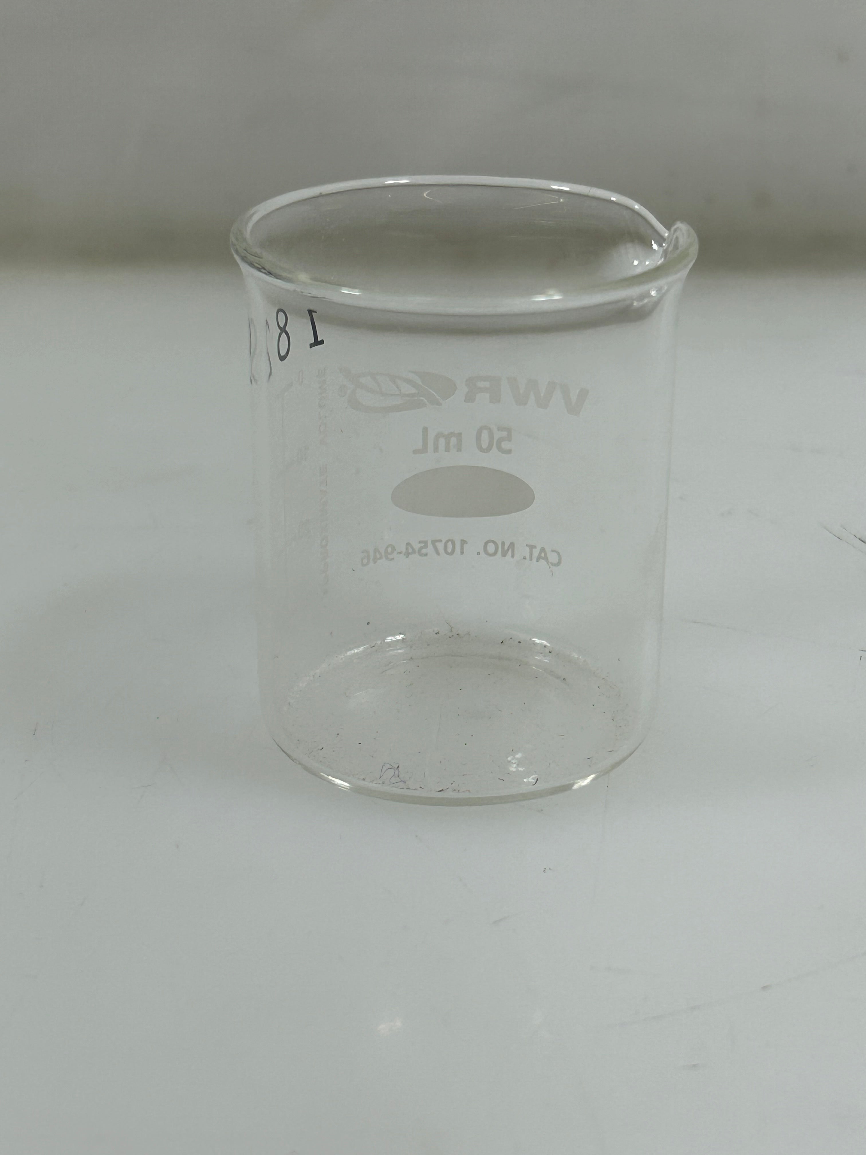Pyrex/Kimax/VWR 50mL Low Form Griffin Beaker No. 1000-50