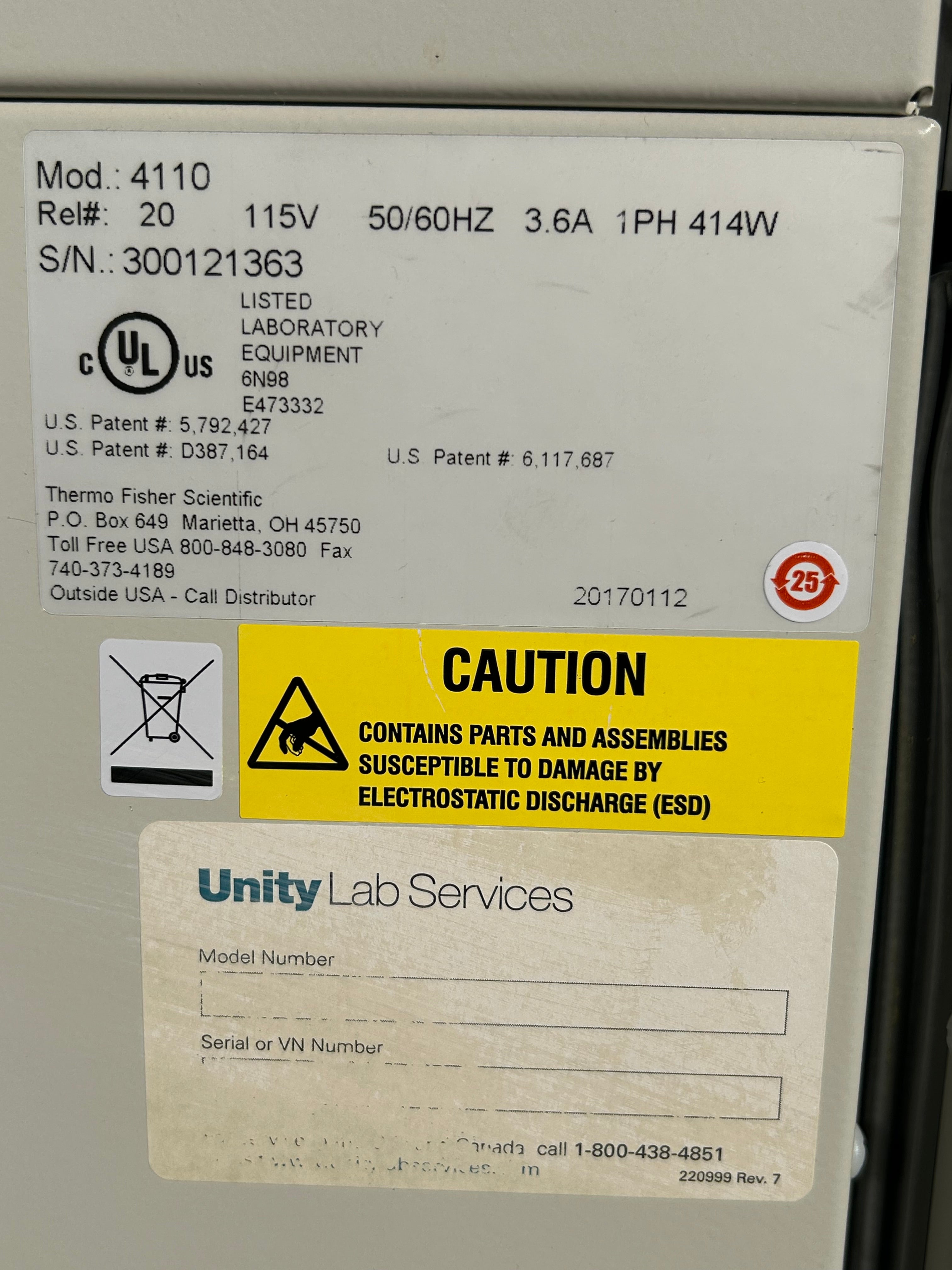 Thermo Scientific Model 4110 Forma Series 3 Water Jacketed CO2 Incubator *Parts*