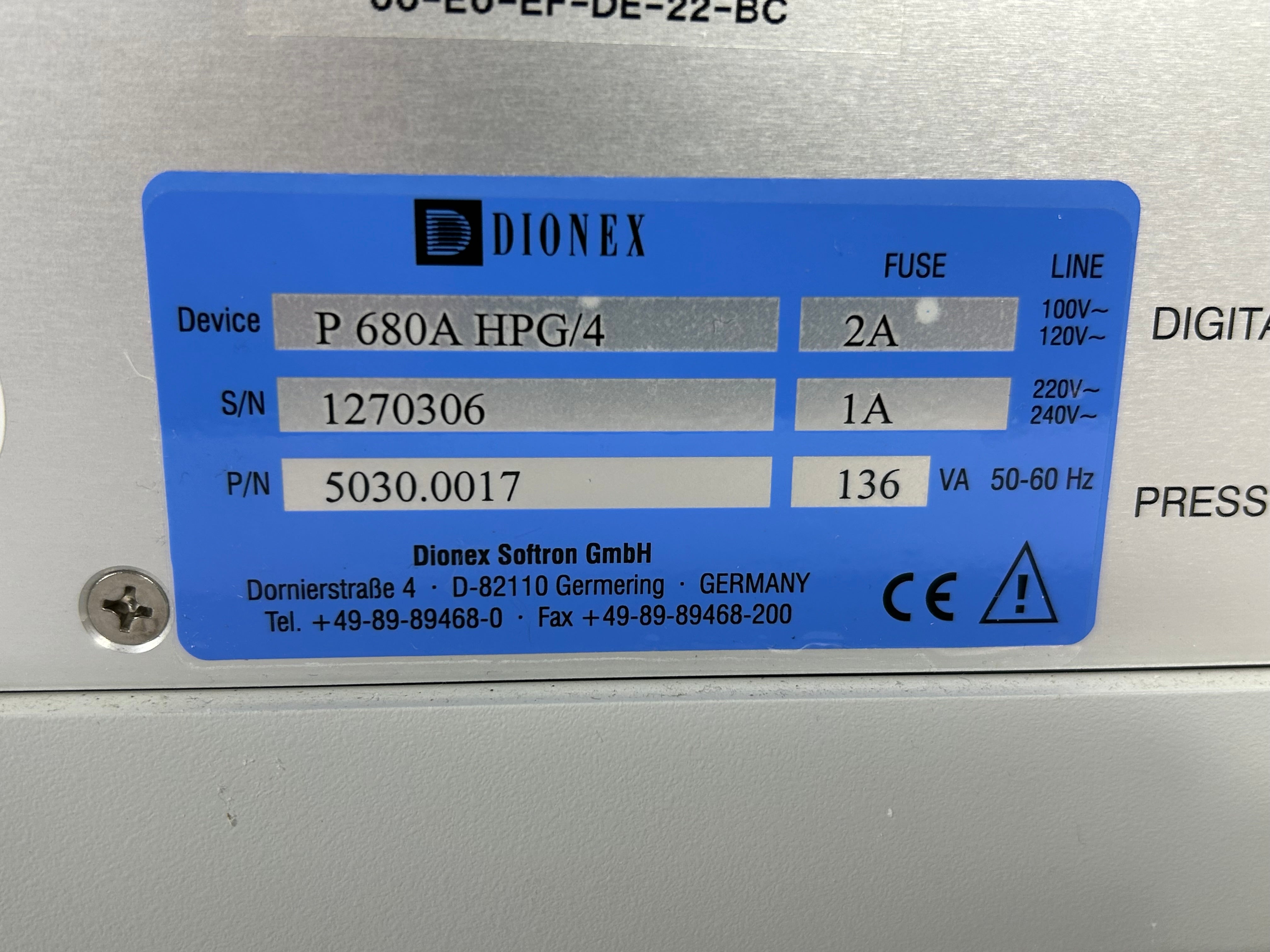 Dionex P680 Binary Gradient Analytical HPLC Pump *Parts*