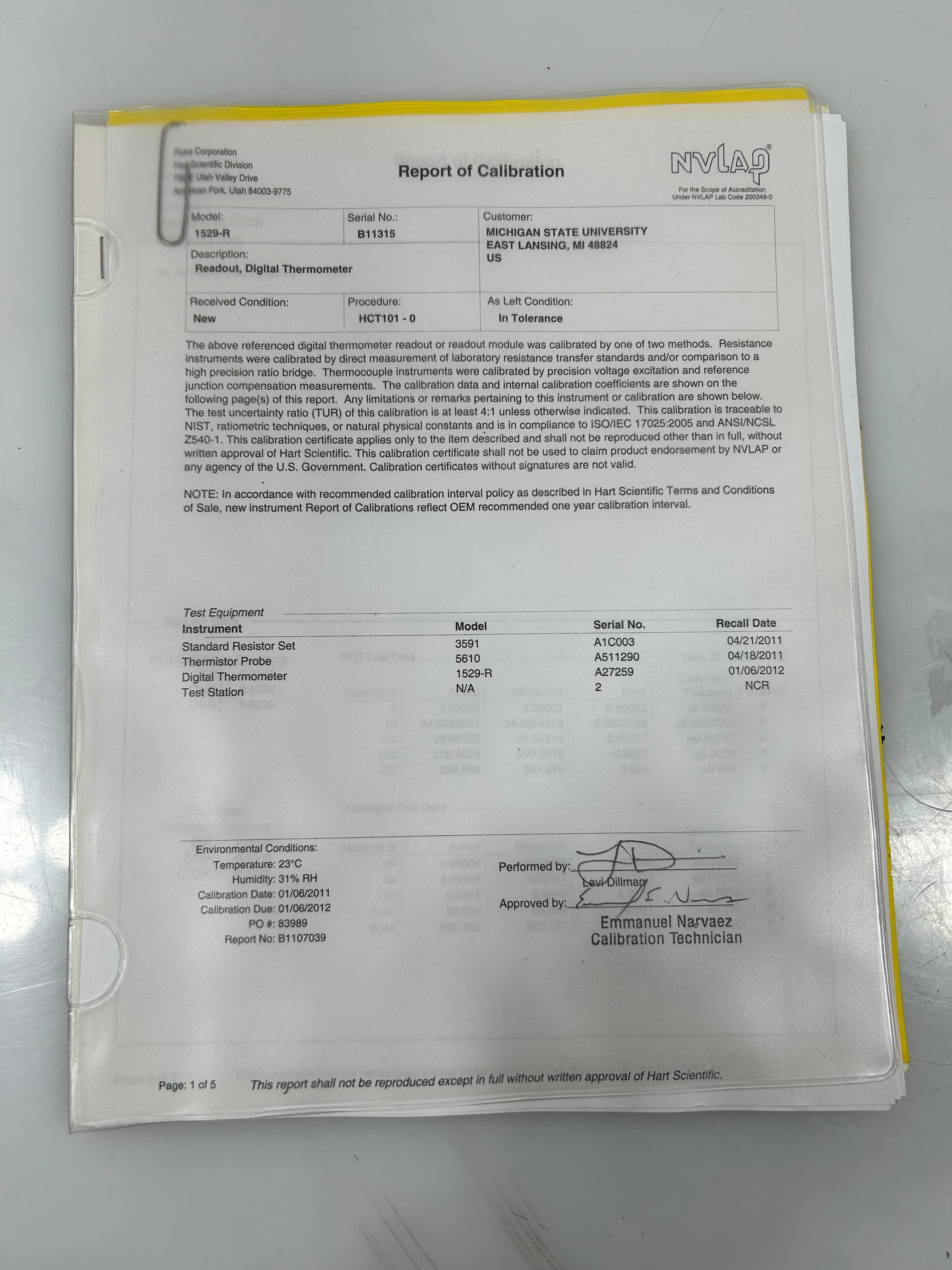 Fluke 1529 Chub-E4 Standards Thermometer