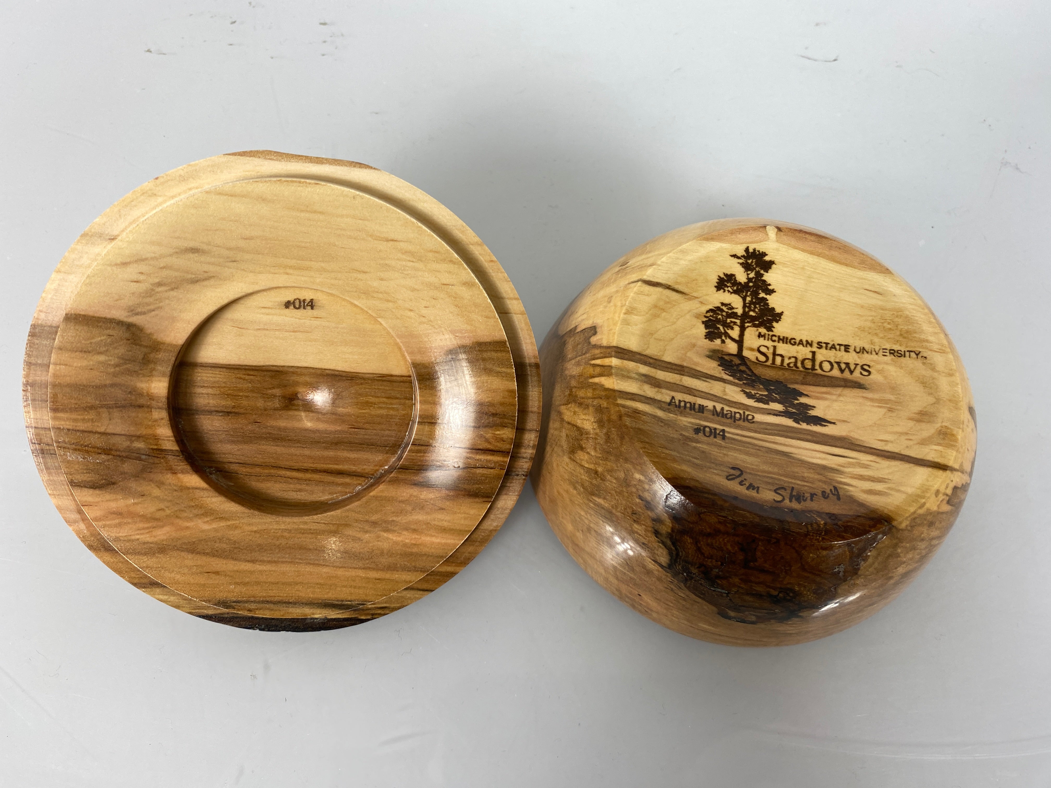 MSU Shadows Amur Maple Bowl with Lid #14