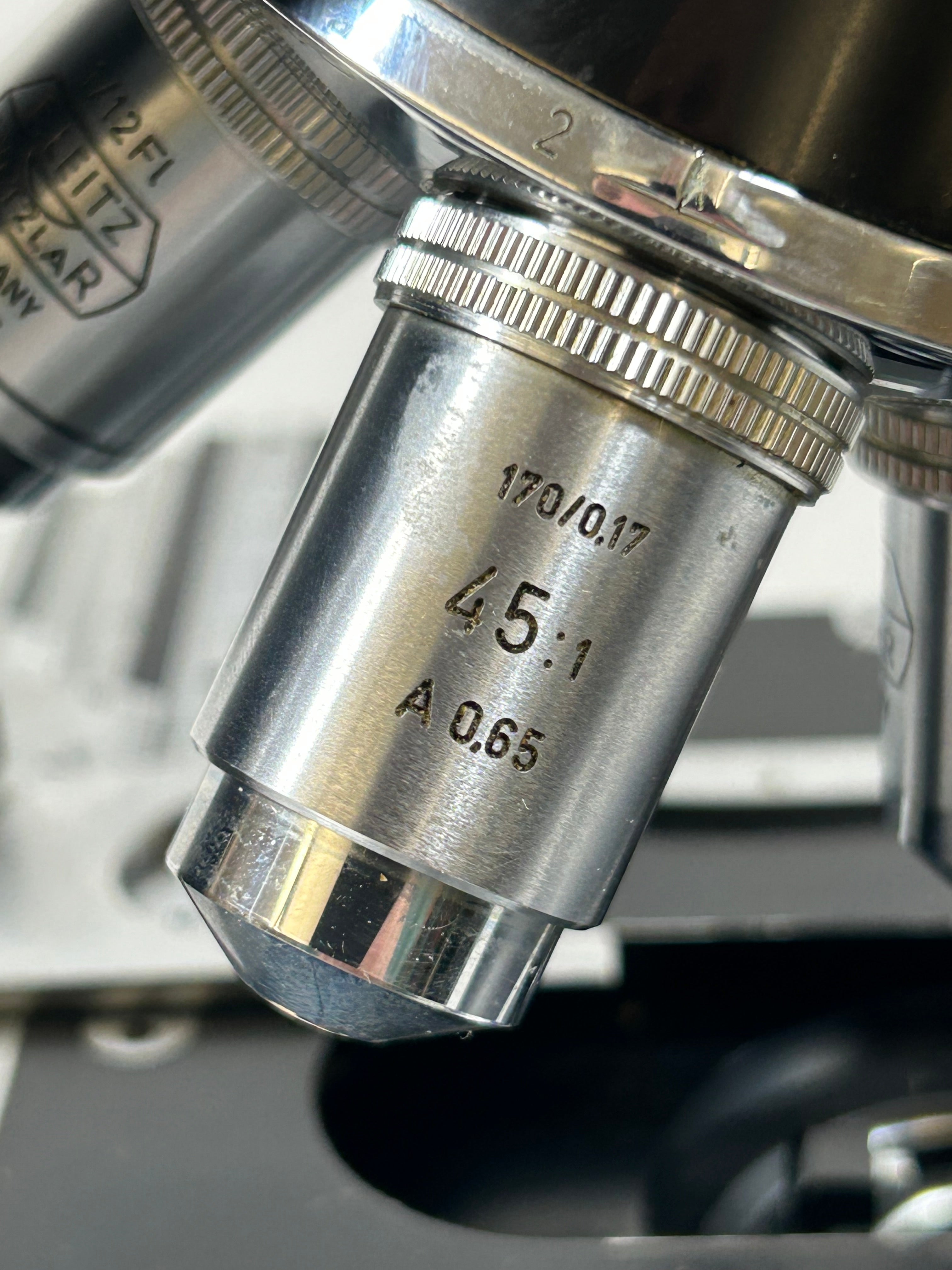 Vintage Leitz Laborlux II Binocular Microscope with Wood Case