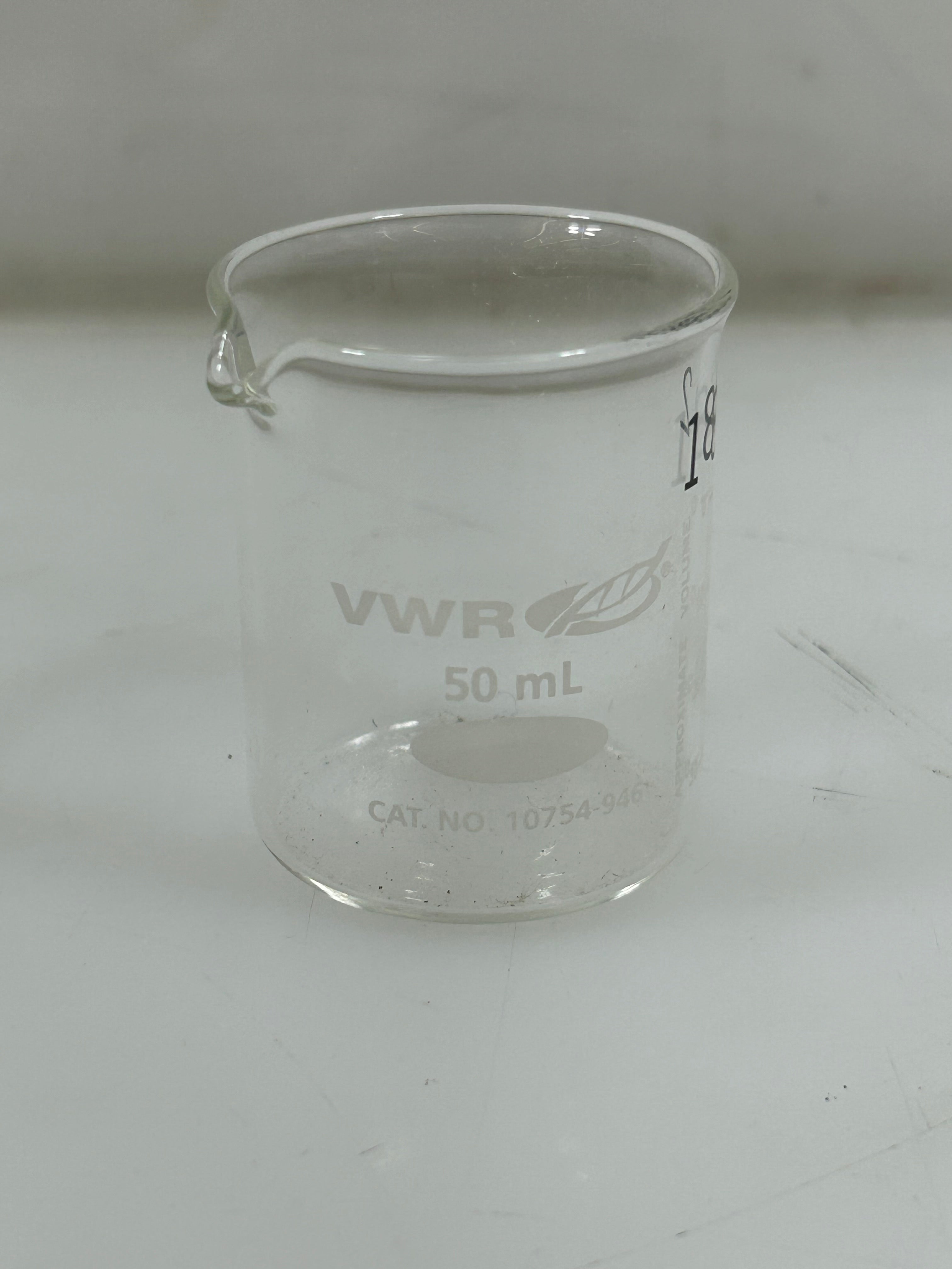 Pyrex/Kimax/VWR 50mL Low Form Griffin Beaker No. 1000-50