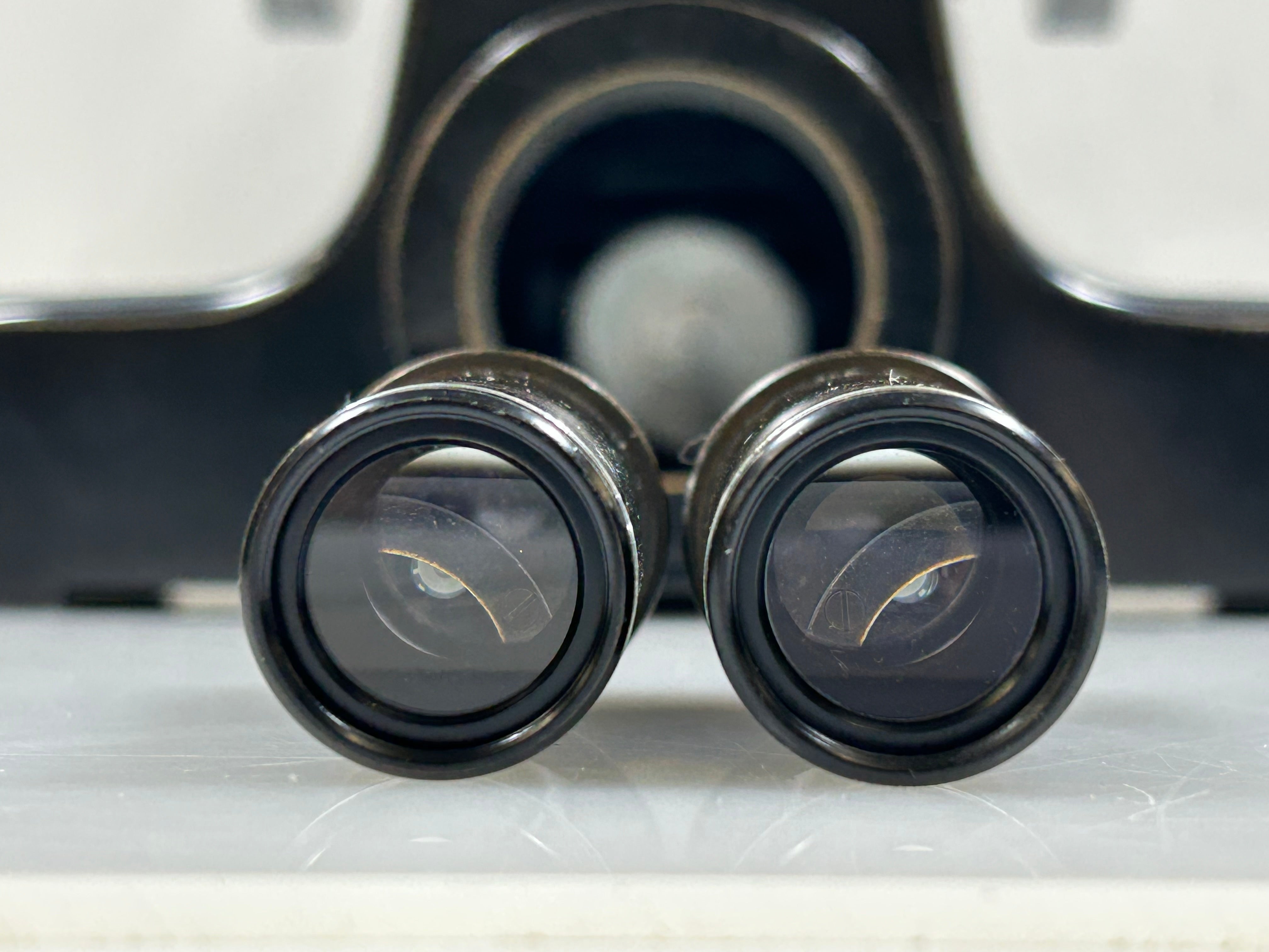 Vintage Leitz Laborlux II Binocular Microscope with Wood Case