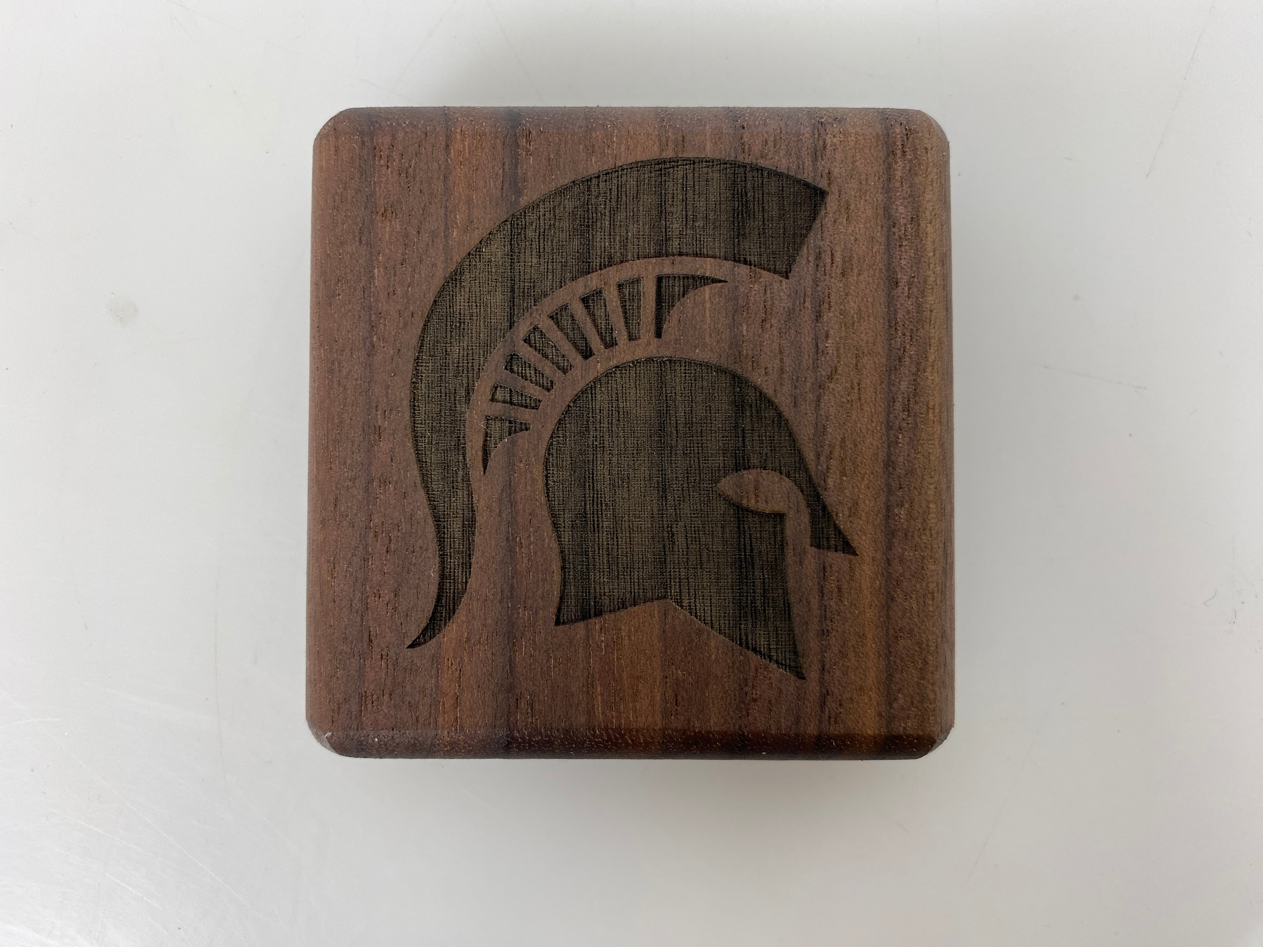 MSU Shadows Bottle Opener Coaster Spartan Head Style 1