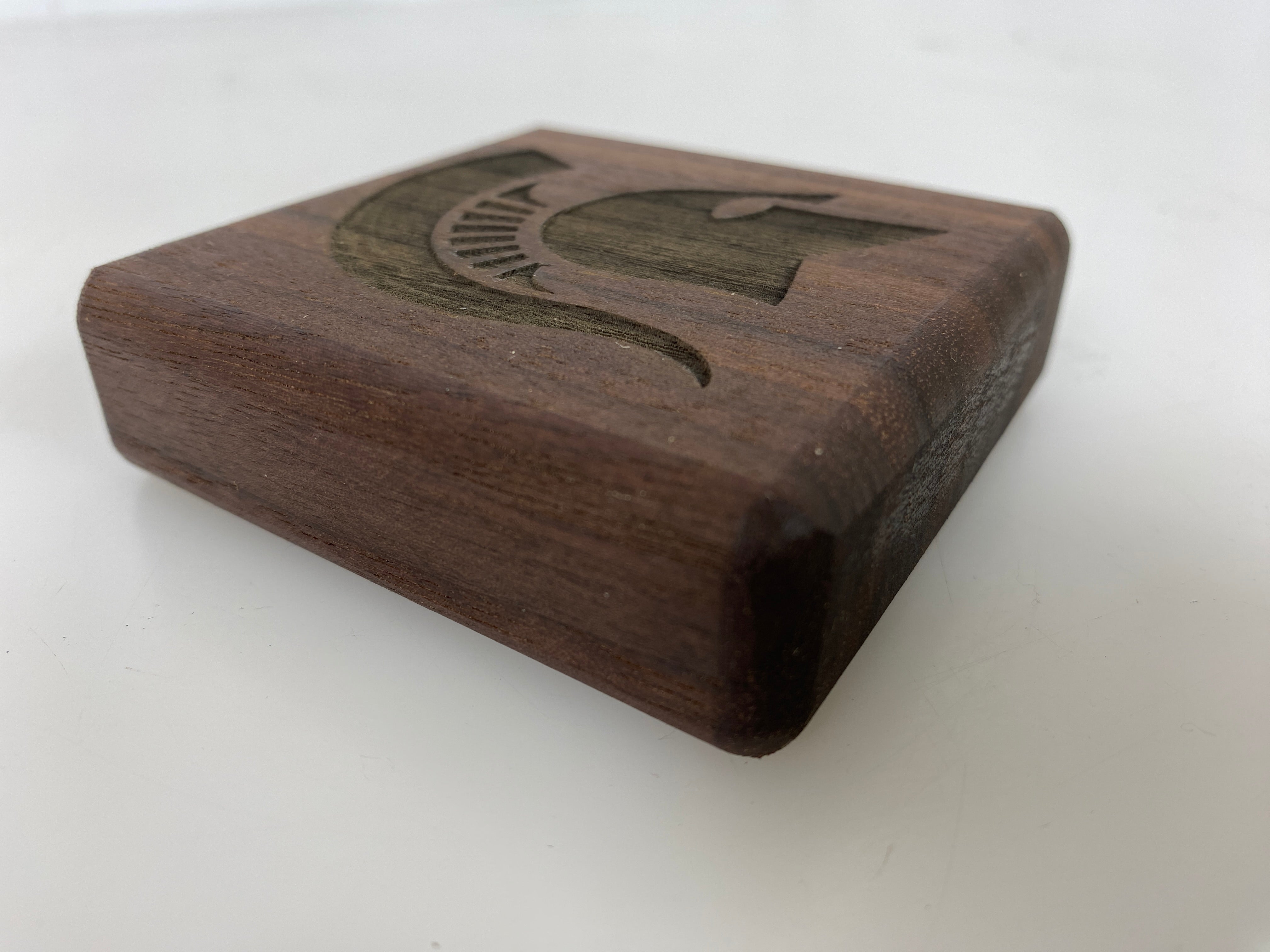 MSU Shadows Bottle Opener Coaster Spartan Head Style 1