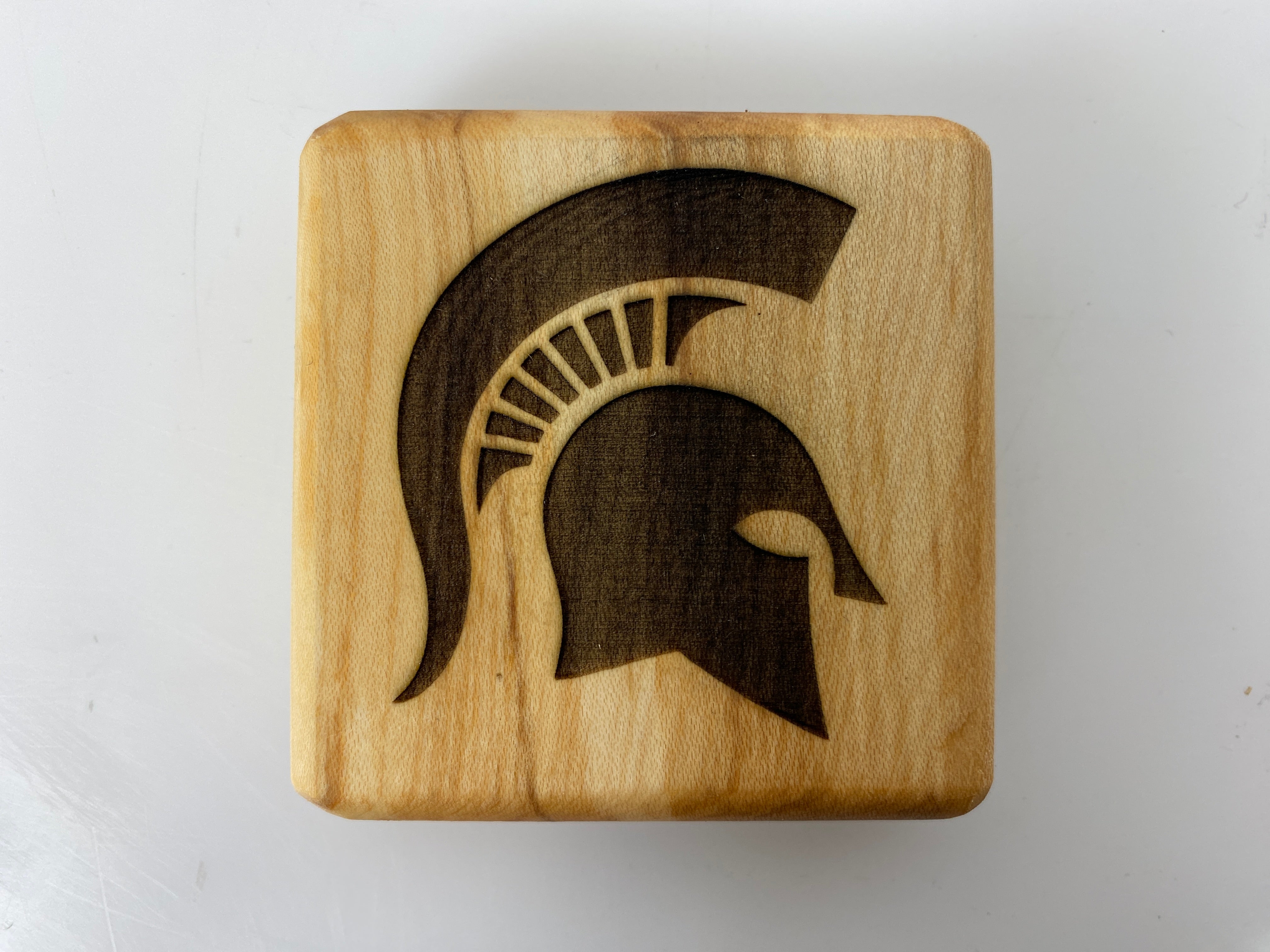 MSU Shadows Bottle Opener Coaster Spartan Head Style 2