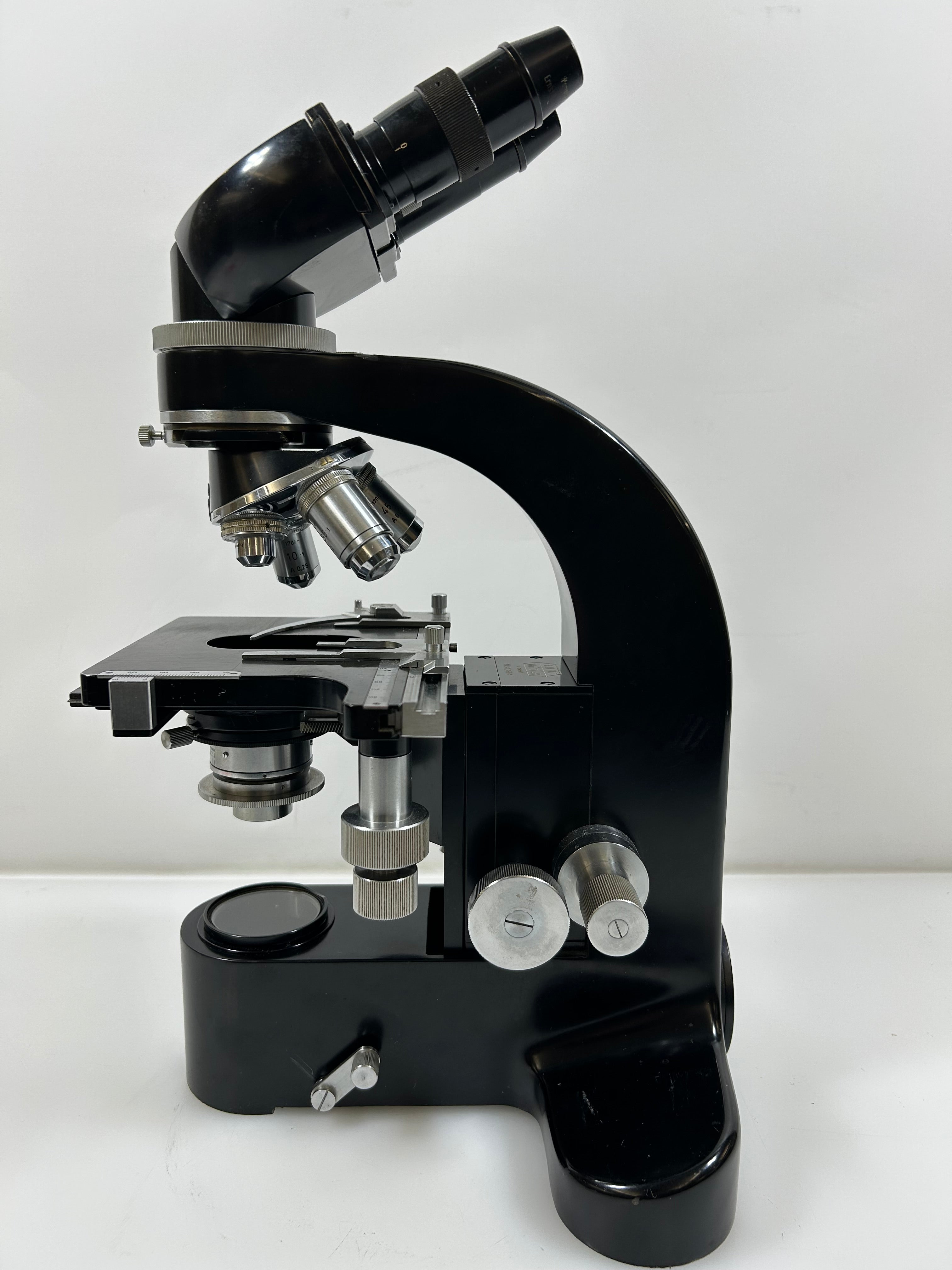 Vintage Leitz Laborlux II Binocular Microscope with Wood Case