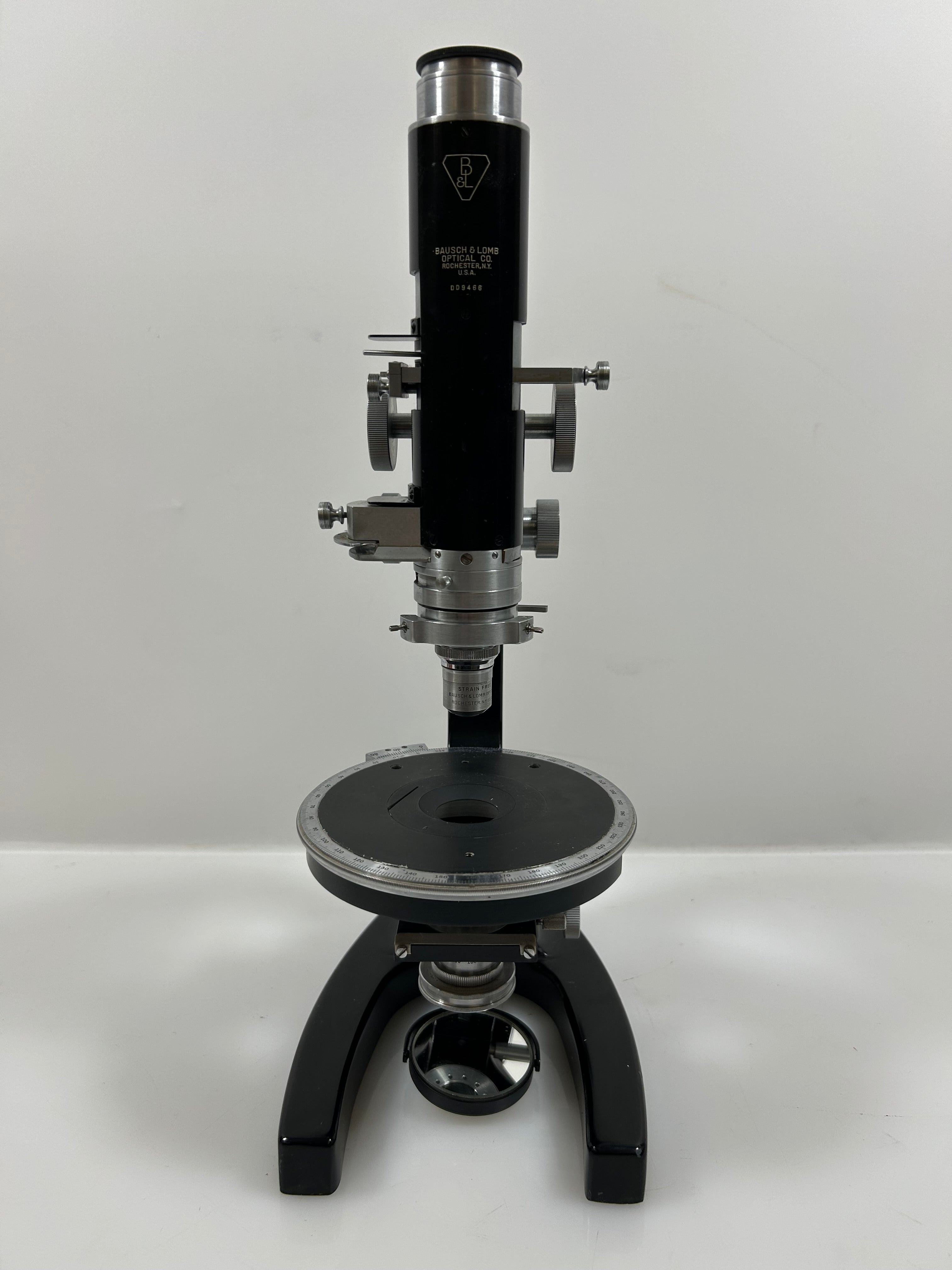 Vintage Bausch and Lomb Student Microscope with Wood Case