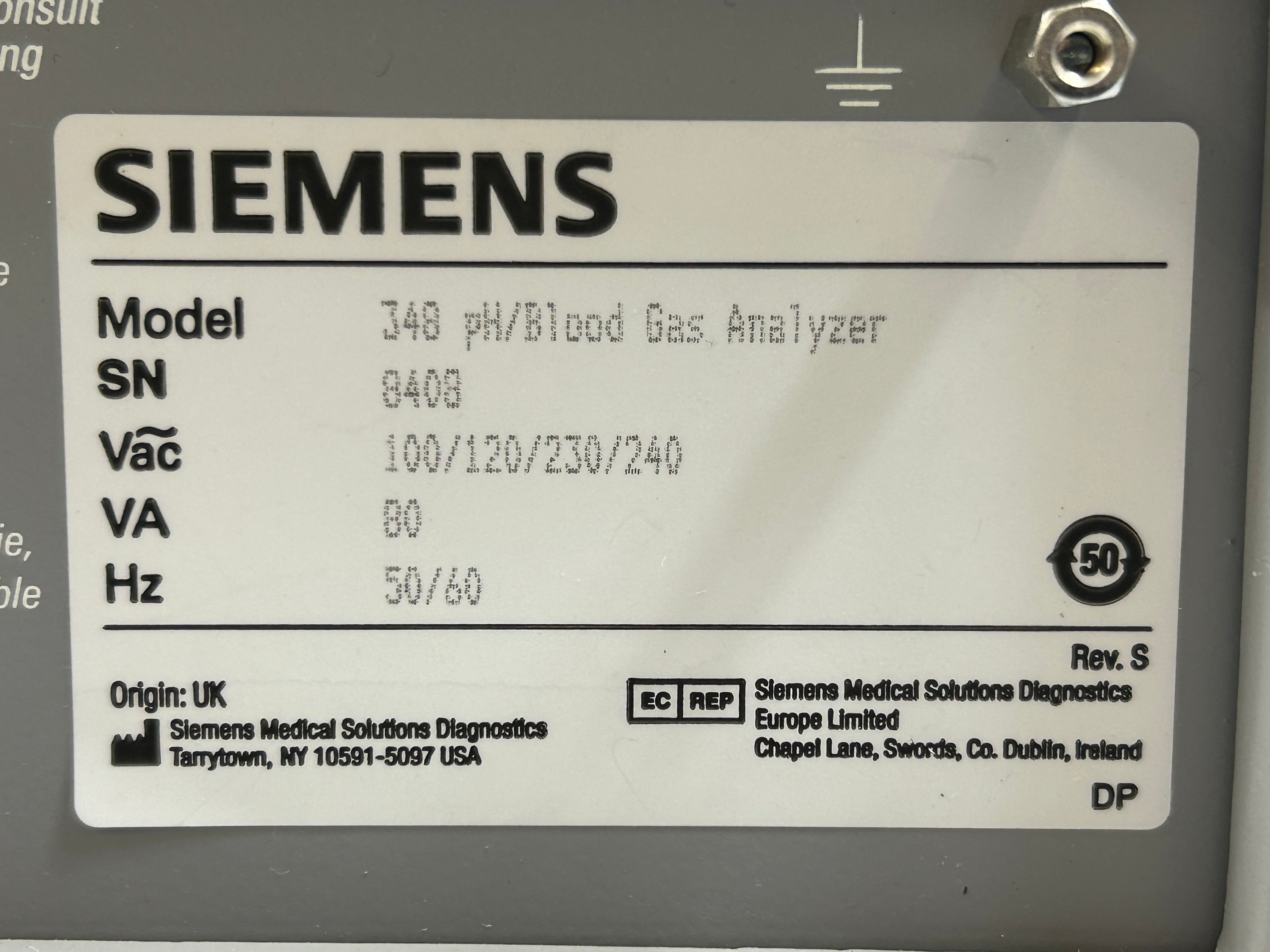 Siemens Rapidlab 348 Blood Gas Analyzer