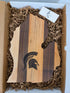 MSU Shadows State of Michigan Cutting Board Spartan Head Style 4