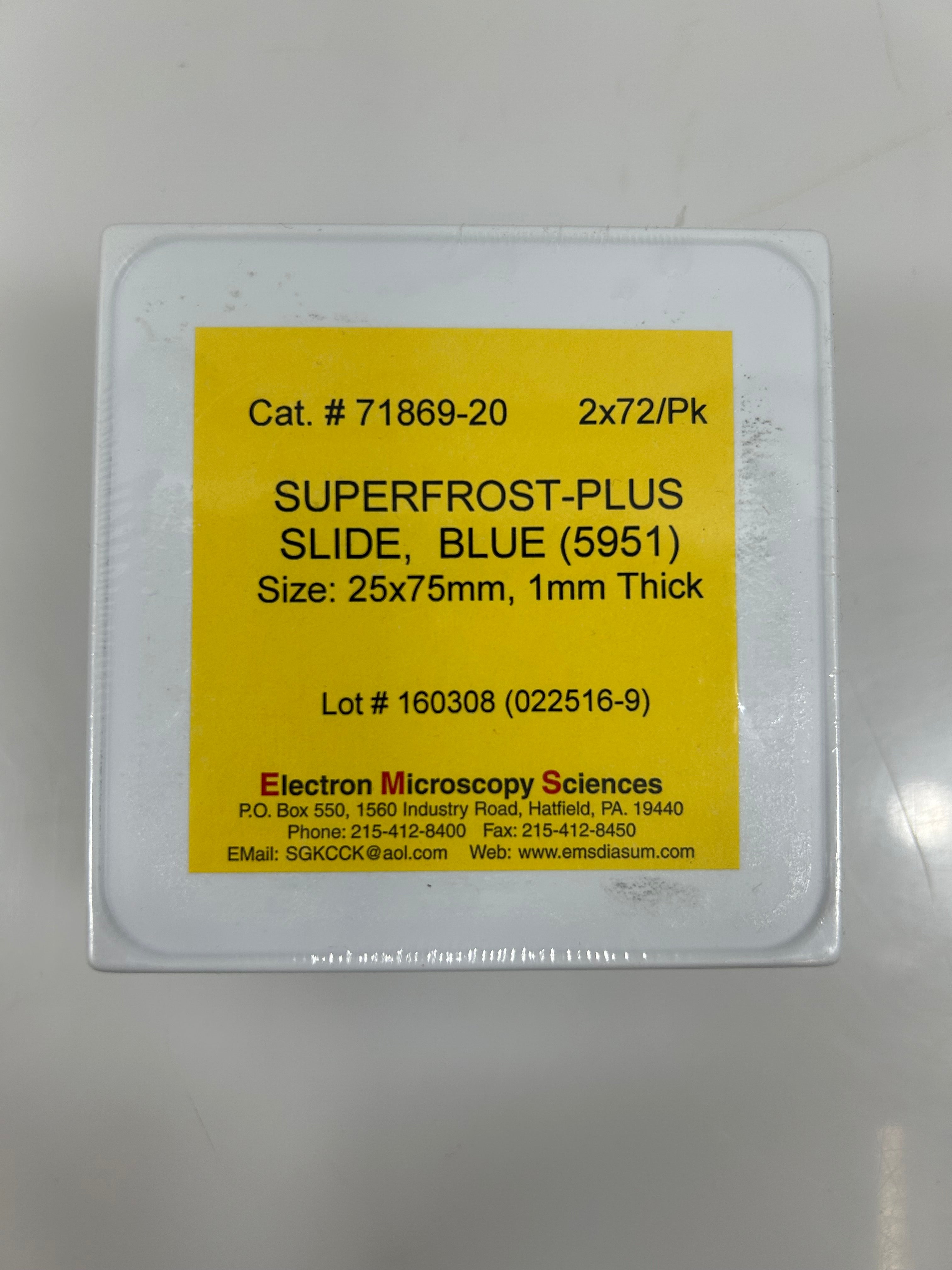 Superfrost Tab White Microscope Slides 1 Gross 2 Pack 25x75mm