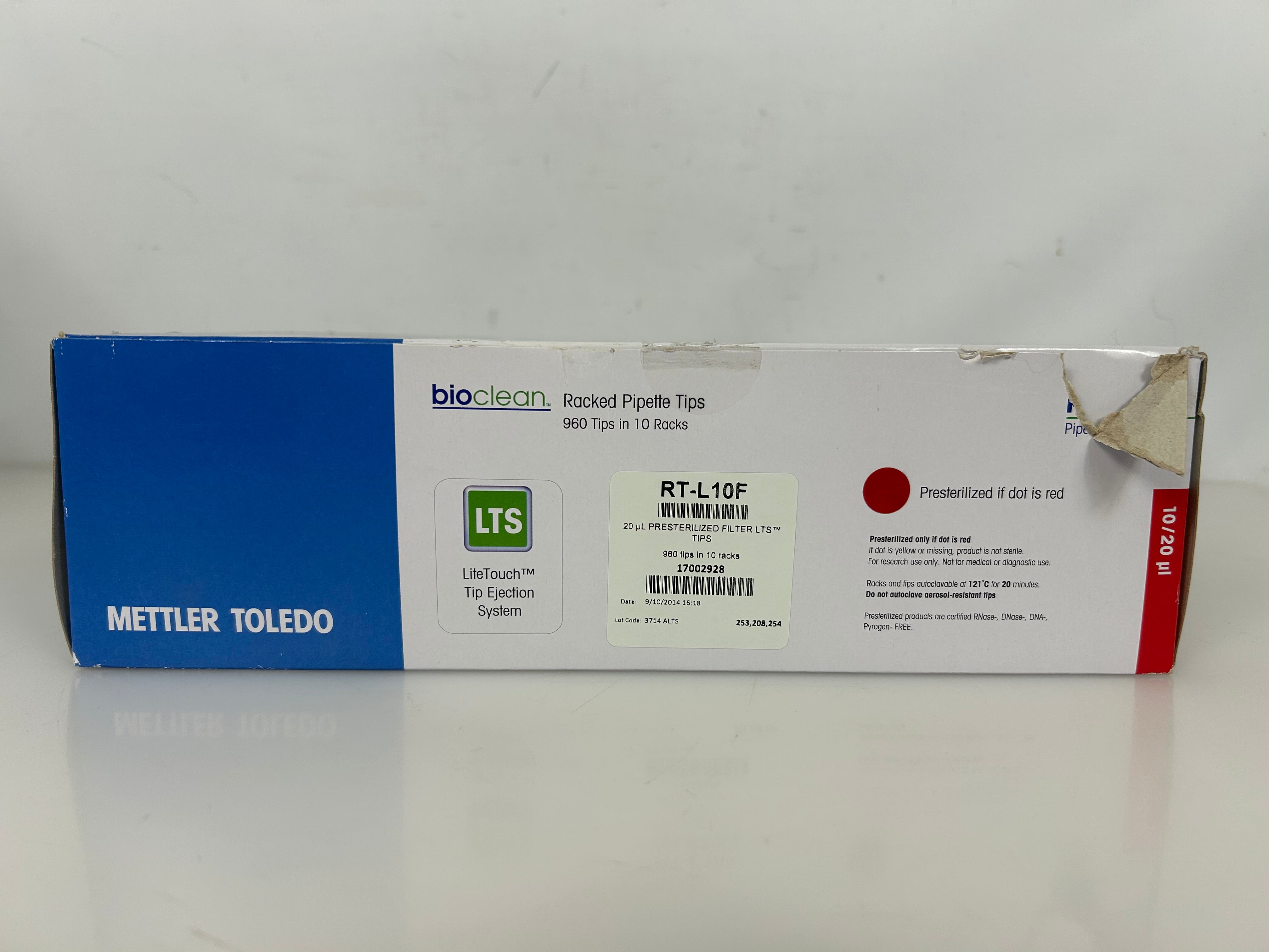 Rainin Bioclean Precision Pipette 10/20µ 960 Tips in 10 Racks