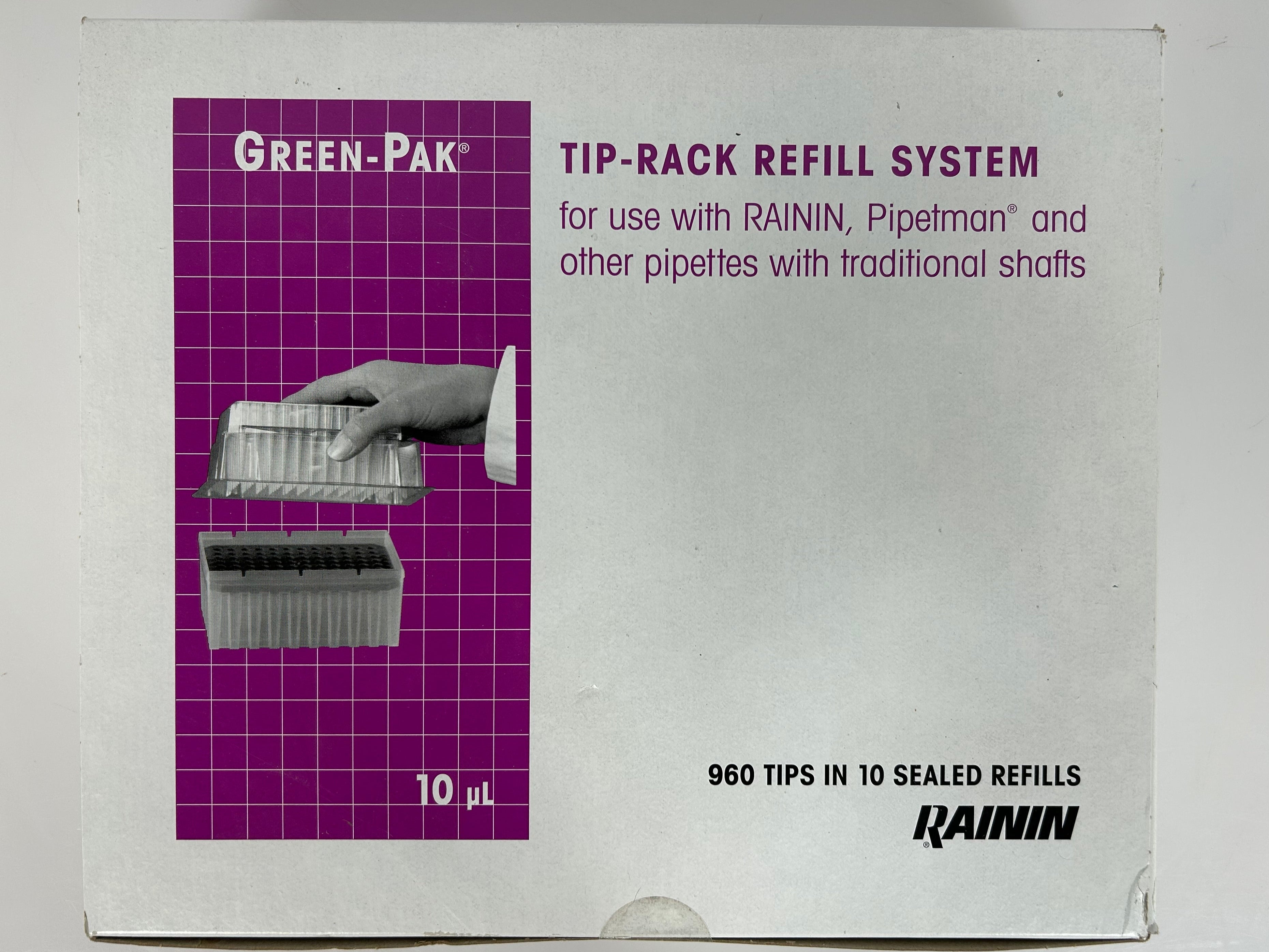 Rainin Tip Rack Refill System 10µ 960 Tips in 10 Sealed Refills