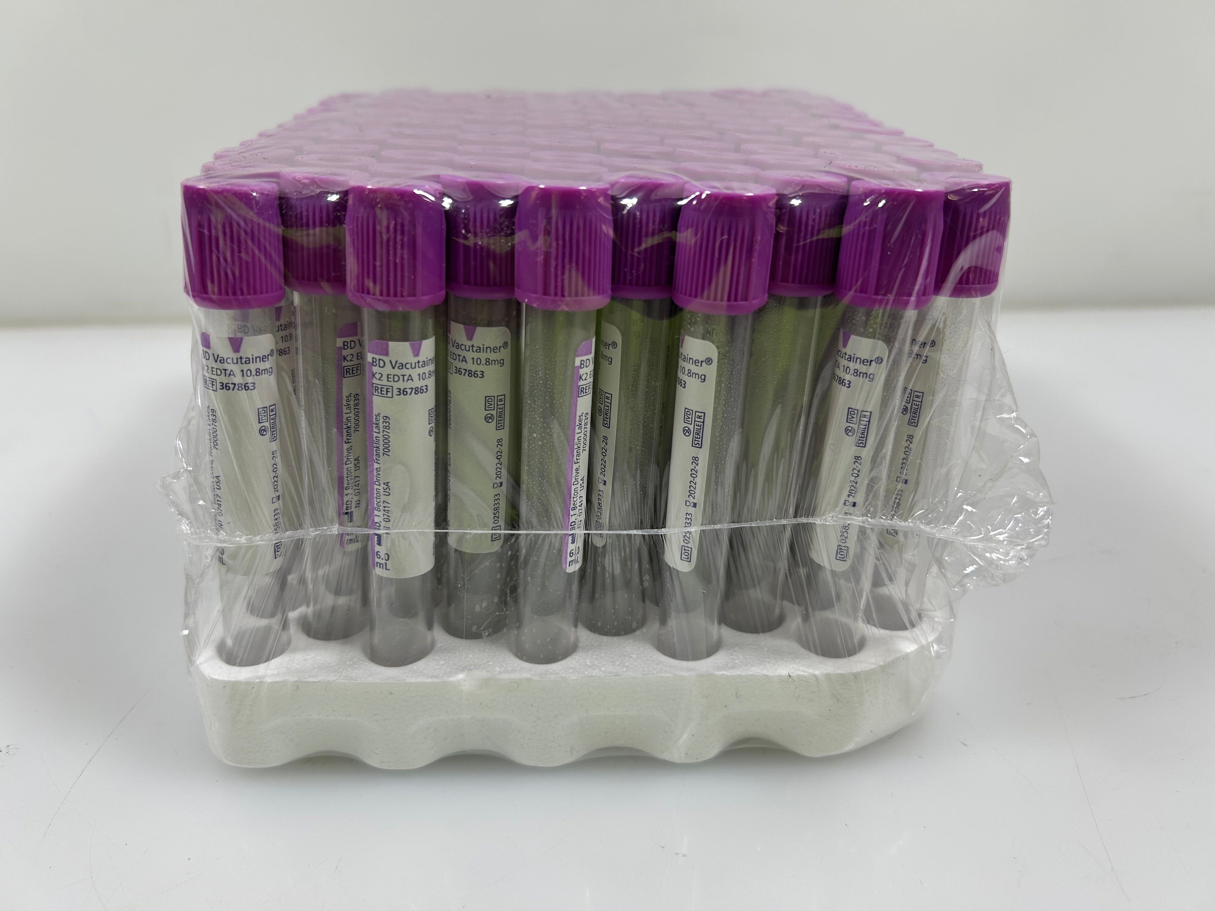 BD Vacutainer K2 EDTA Plus Blood Collection Tubes 100 count *New*
