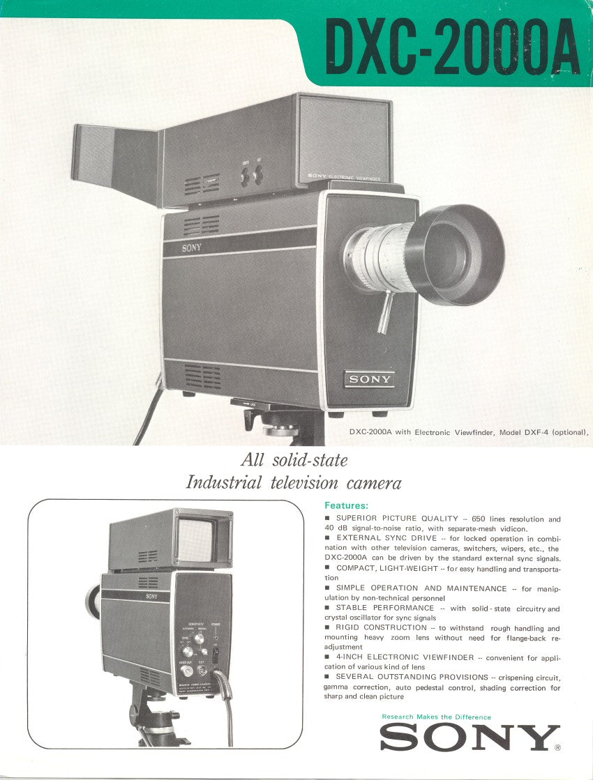 Vintage Sony Video Camera DXC-2000A