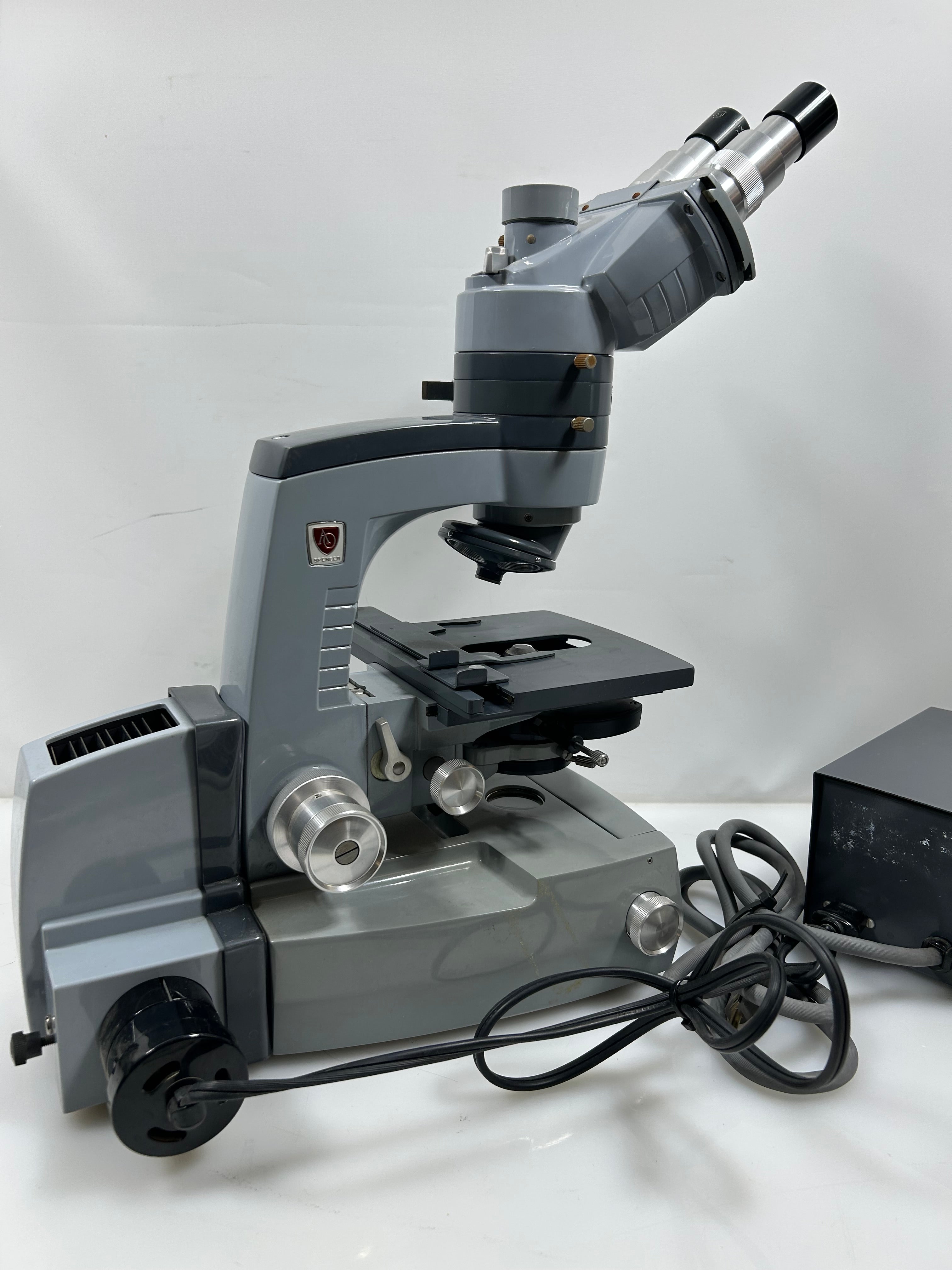 American Optical Spencer Binocular Microscope With Attatched Controller