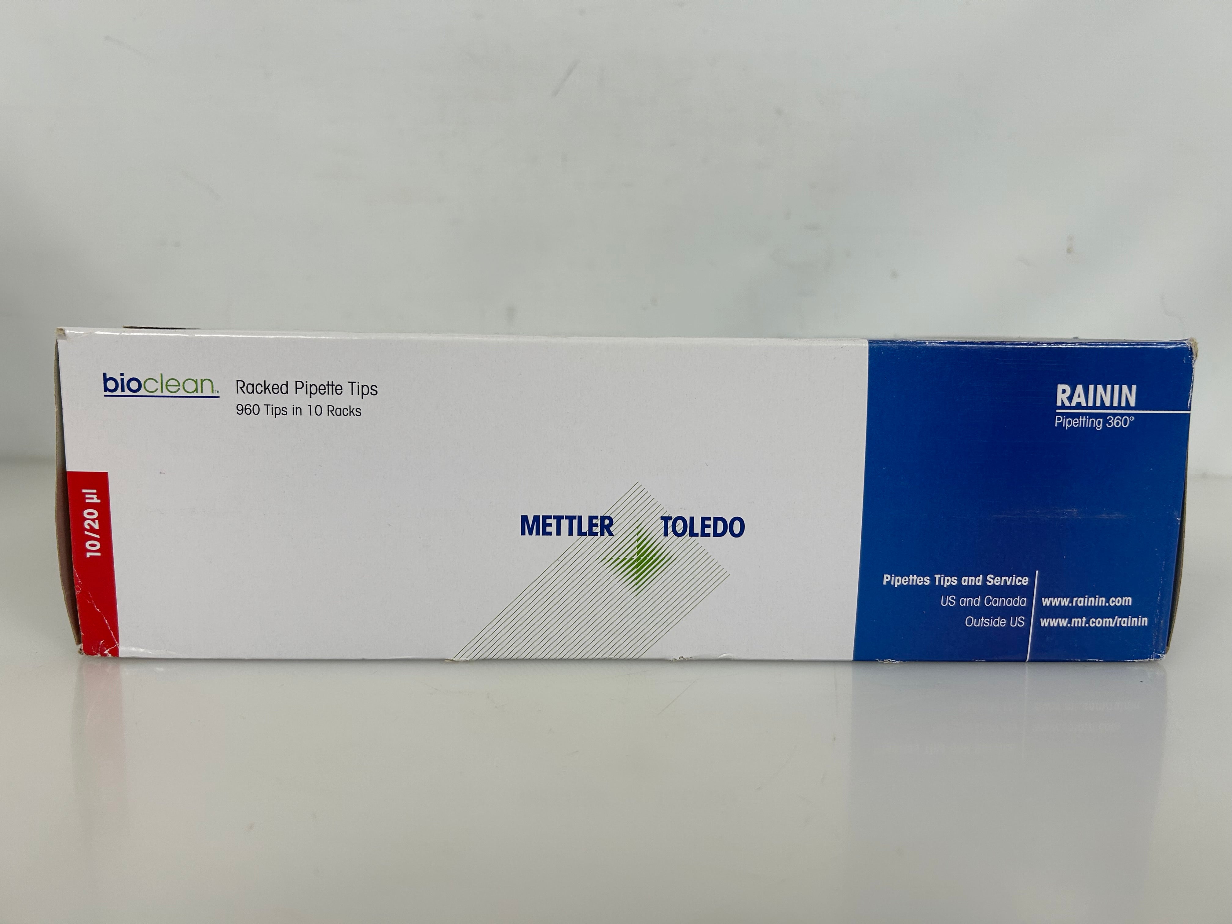 Rainin Bioclean Precision Pipette 10/20µ 960 Tips in 10 Racks