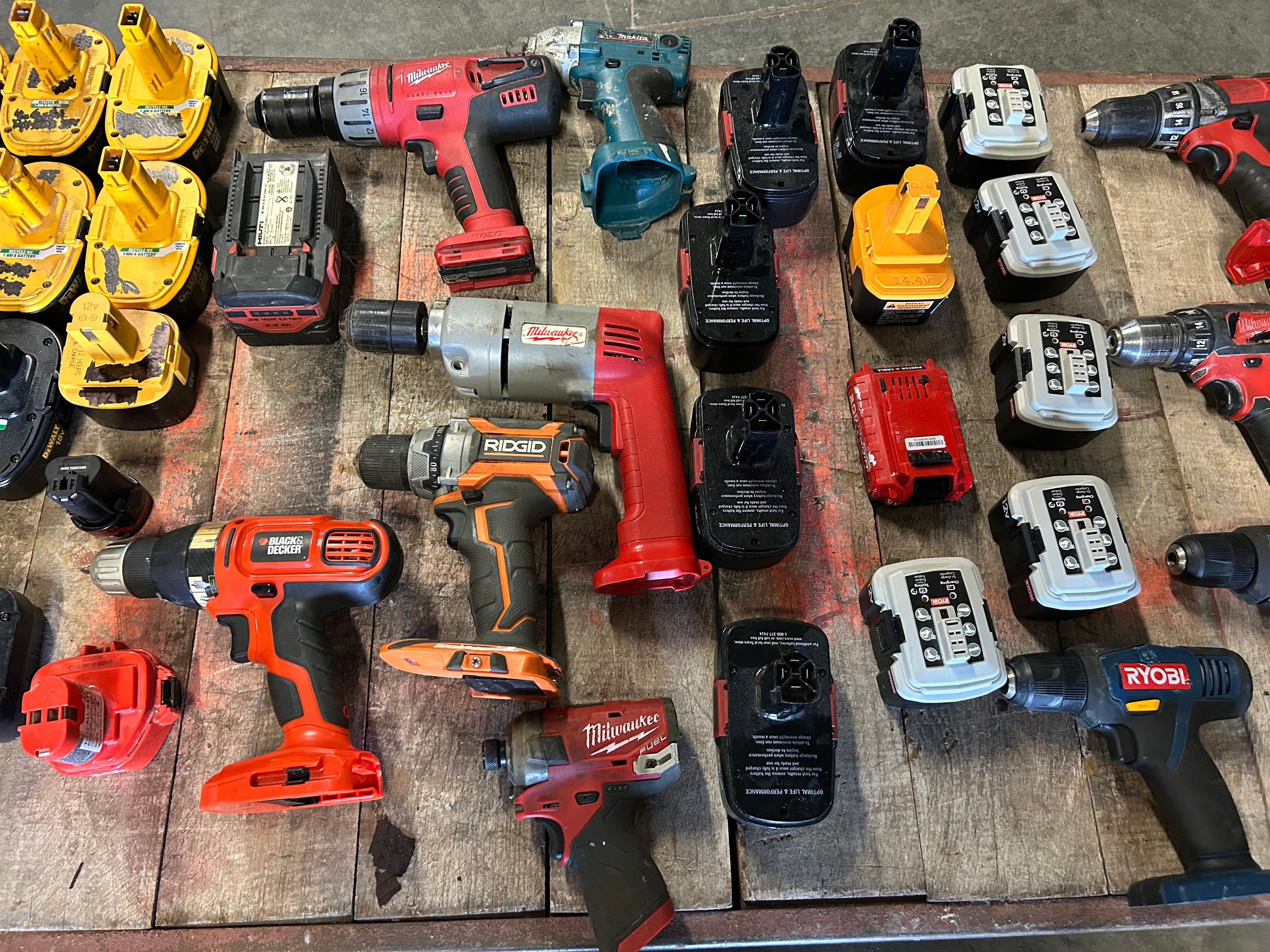 Lot of Assorted Power Tools and Batteries *Untested*