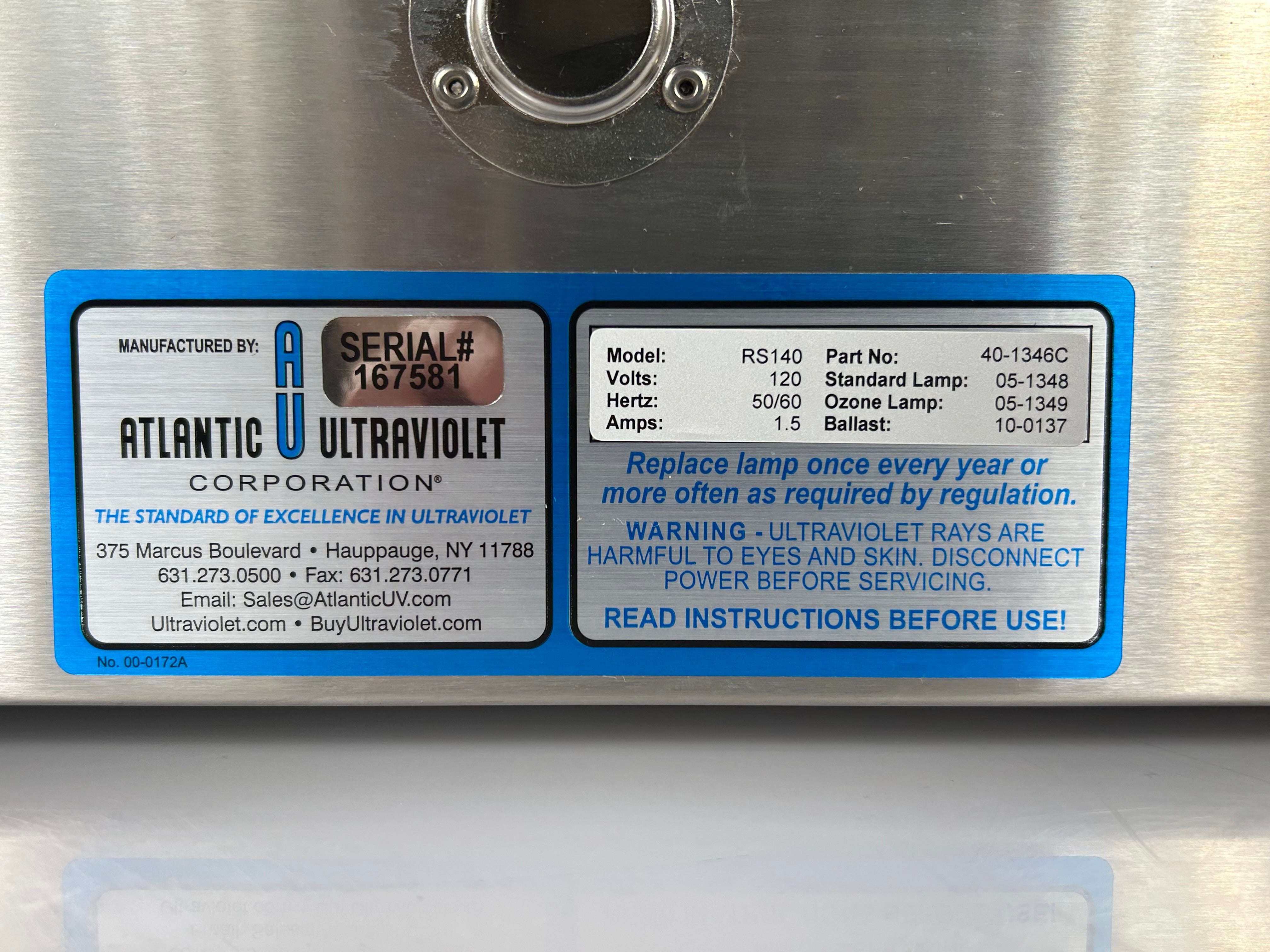 Atlantic Ultraviolet Corporation Sanitaire UV Room Air Sanitizer