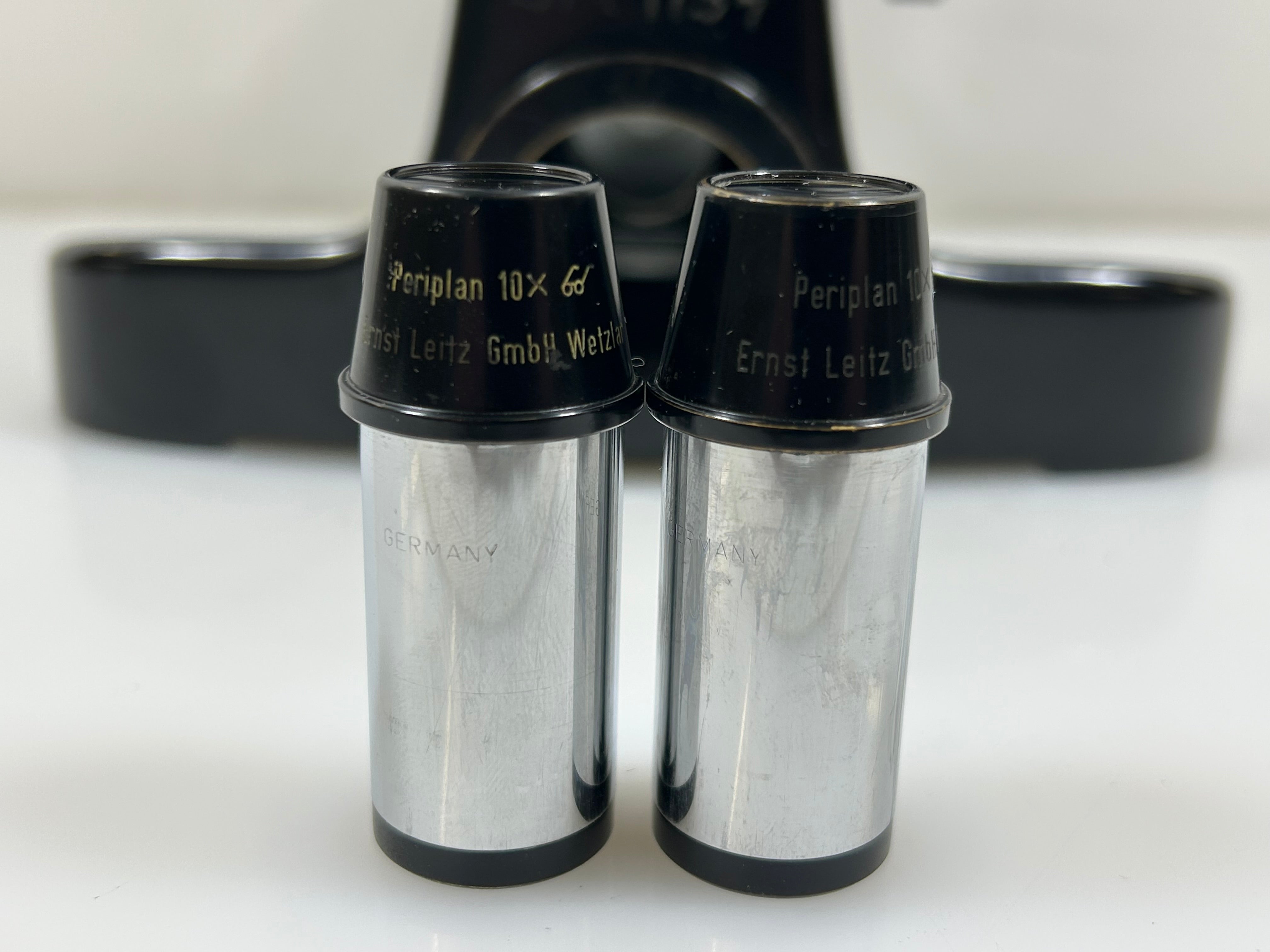 Vintage Leitz Laborlux II Binocular Microscope with Wood Case