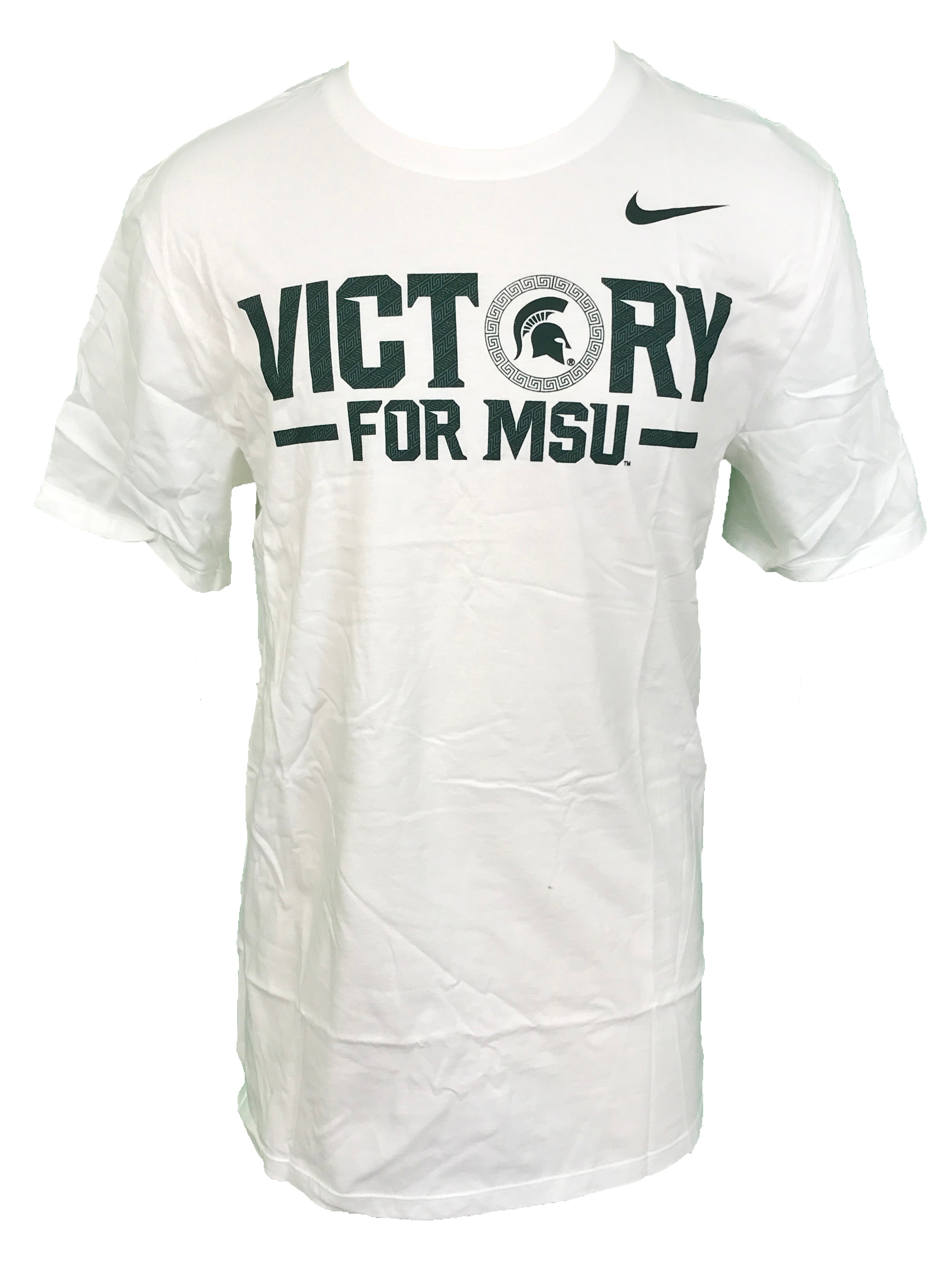 Nike White 2017 MSU Football T-Shirt Men's Size S