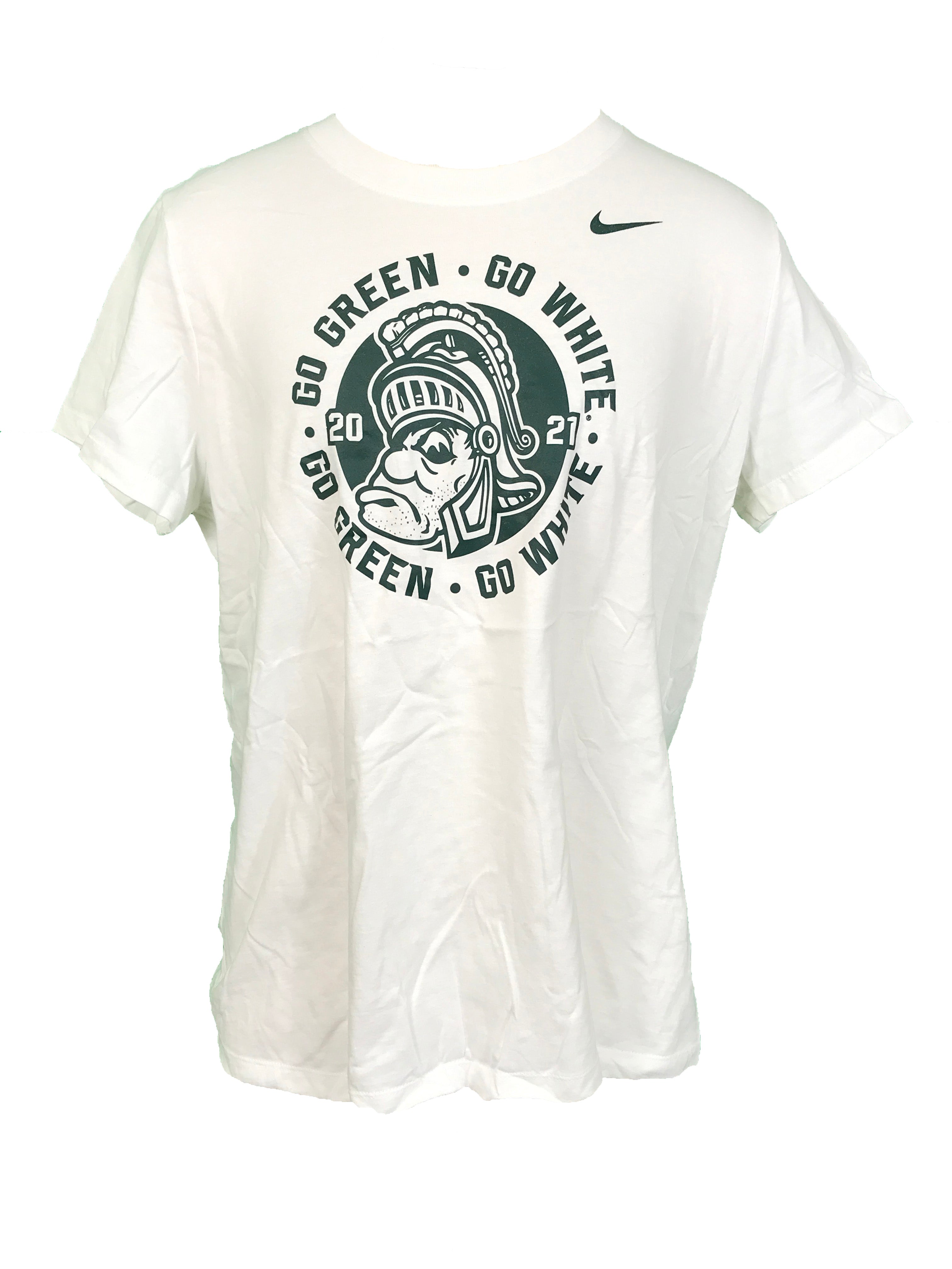 Nike White 2021 MSU Football T-Shirt Men's Size S