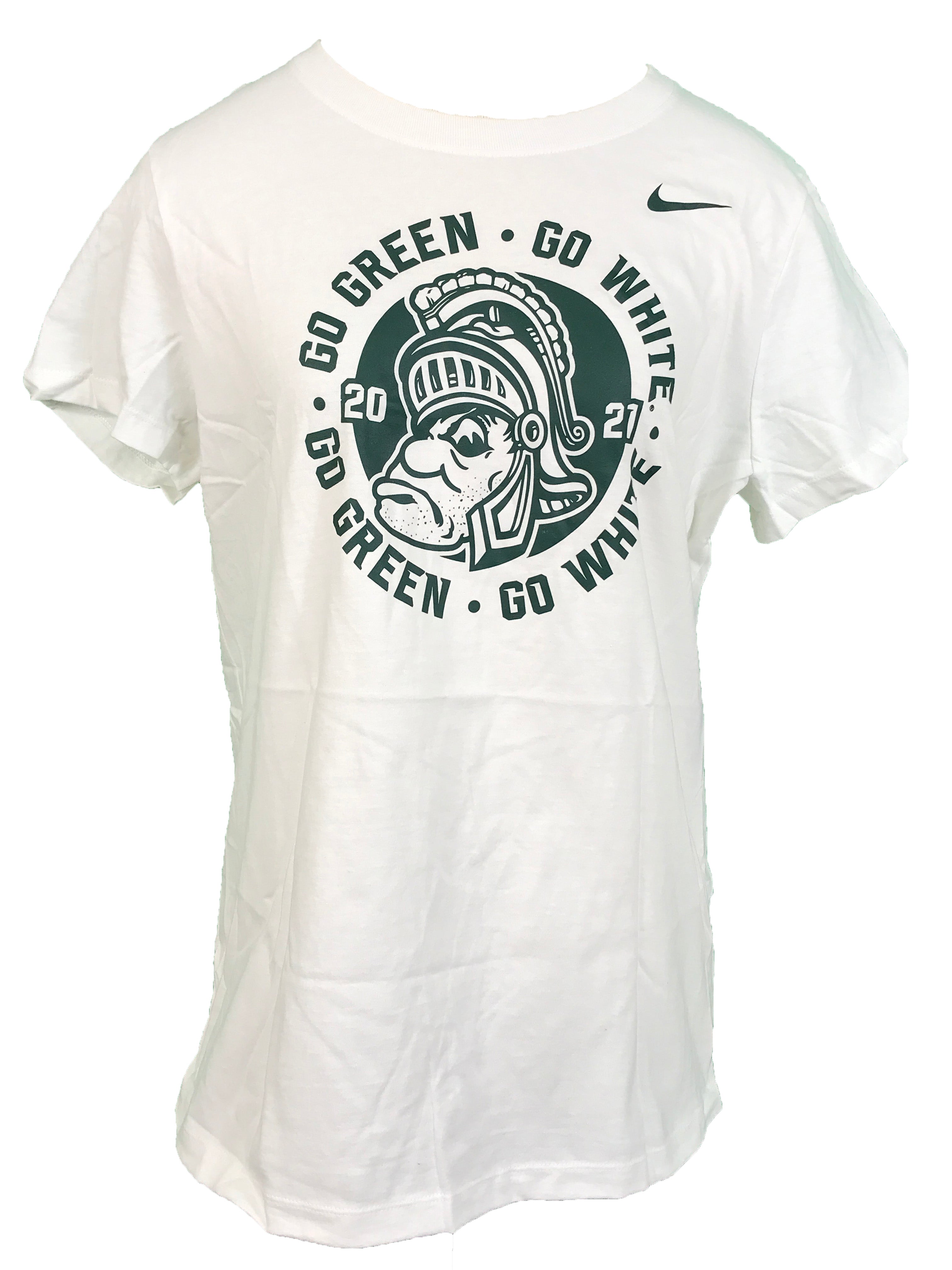 Nike White 2021 MSU Football T-Shirt Women's Size L