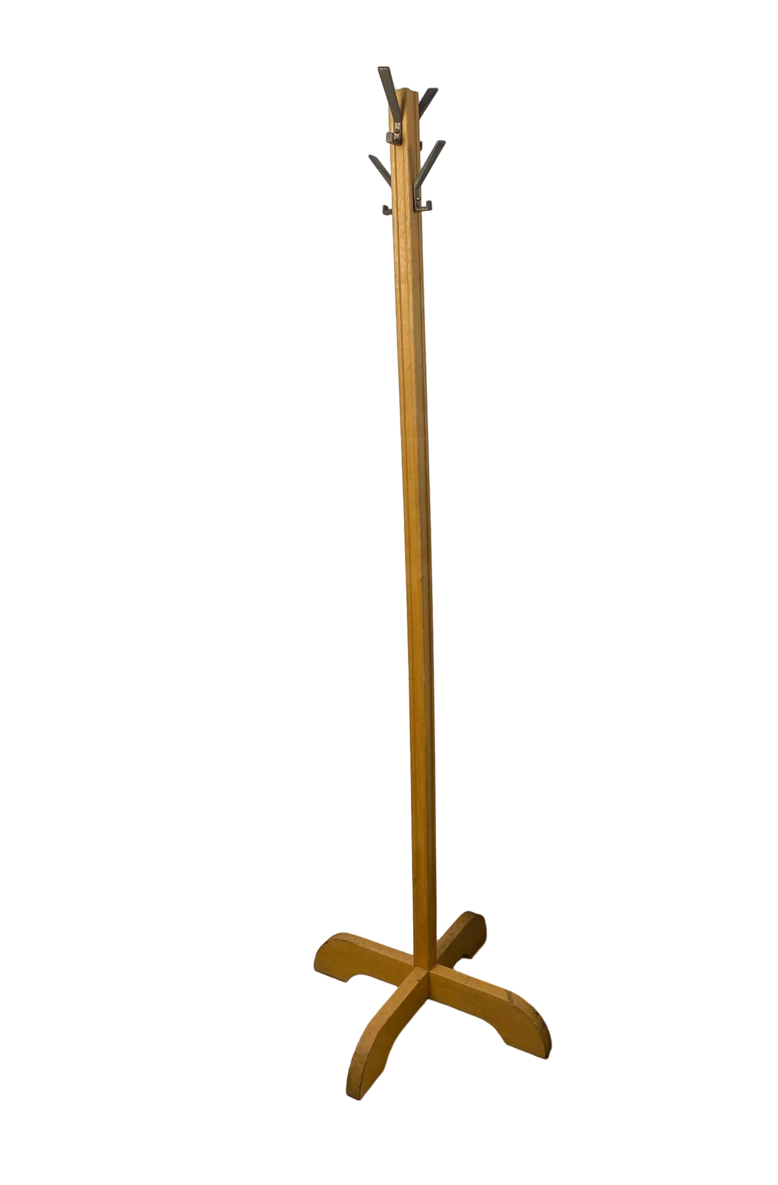 Wooden Freestanding Coat Rack / Hall Tree with Multi-Hook Design