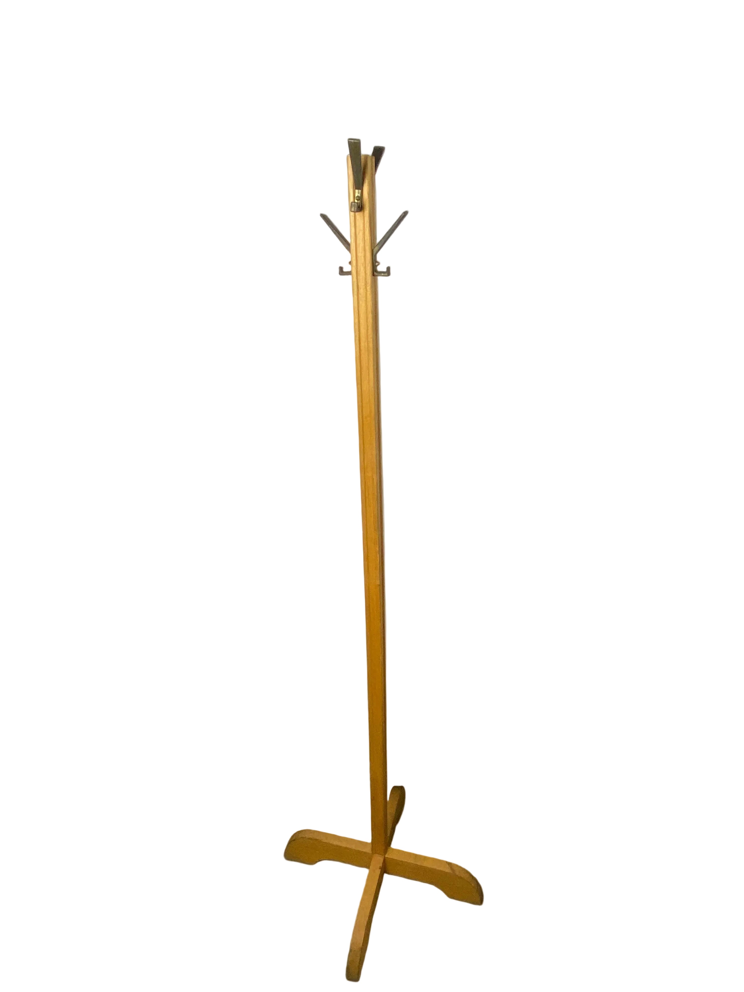 Wooden Freestanding Coat Rack / Hall Tree with Multi-Hook Design