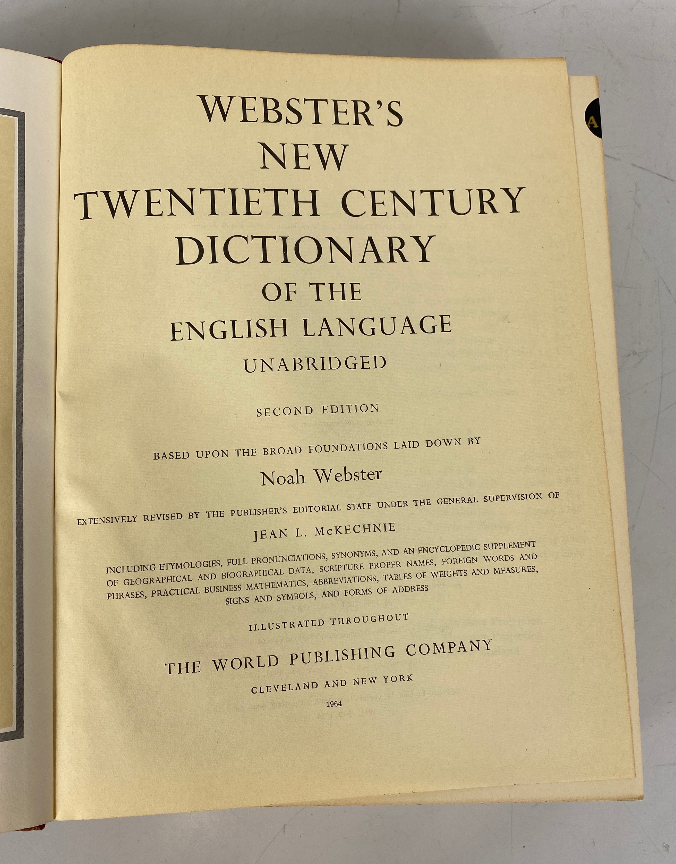 2 Vol Set: Webster's New 20th Century Dictionary Unabridged 1964 HC