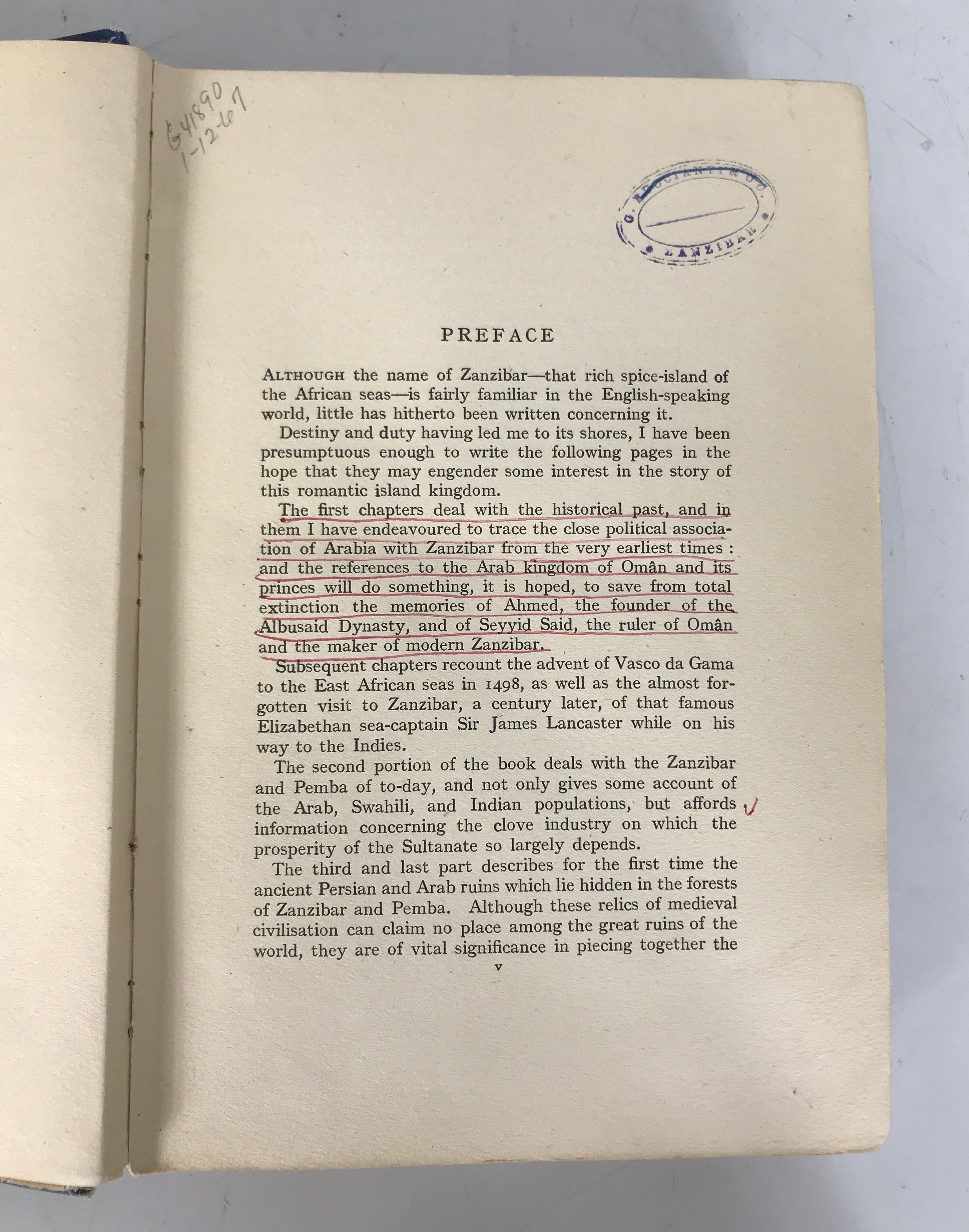 Zanzibar The Island Metropolis F.B. Pearce 1920 1st Ed Ex-Library