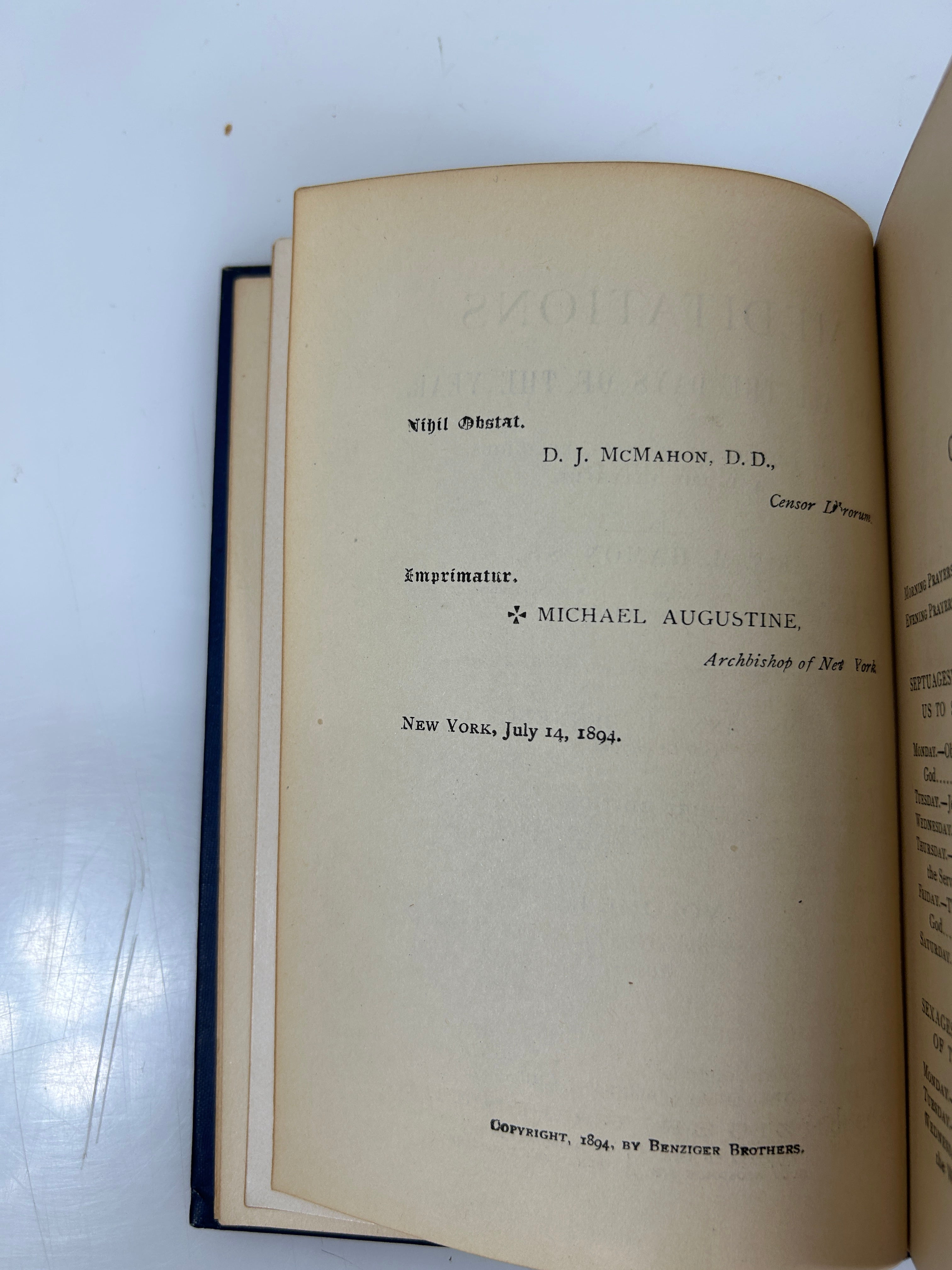 Hamon's Meditation Vol.II Septuagesima Sunday to 2nd Sunday After Easter HC 1894