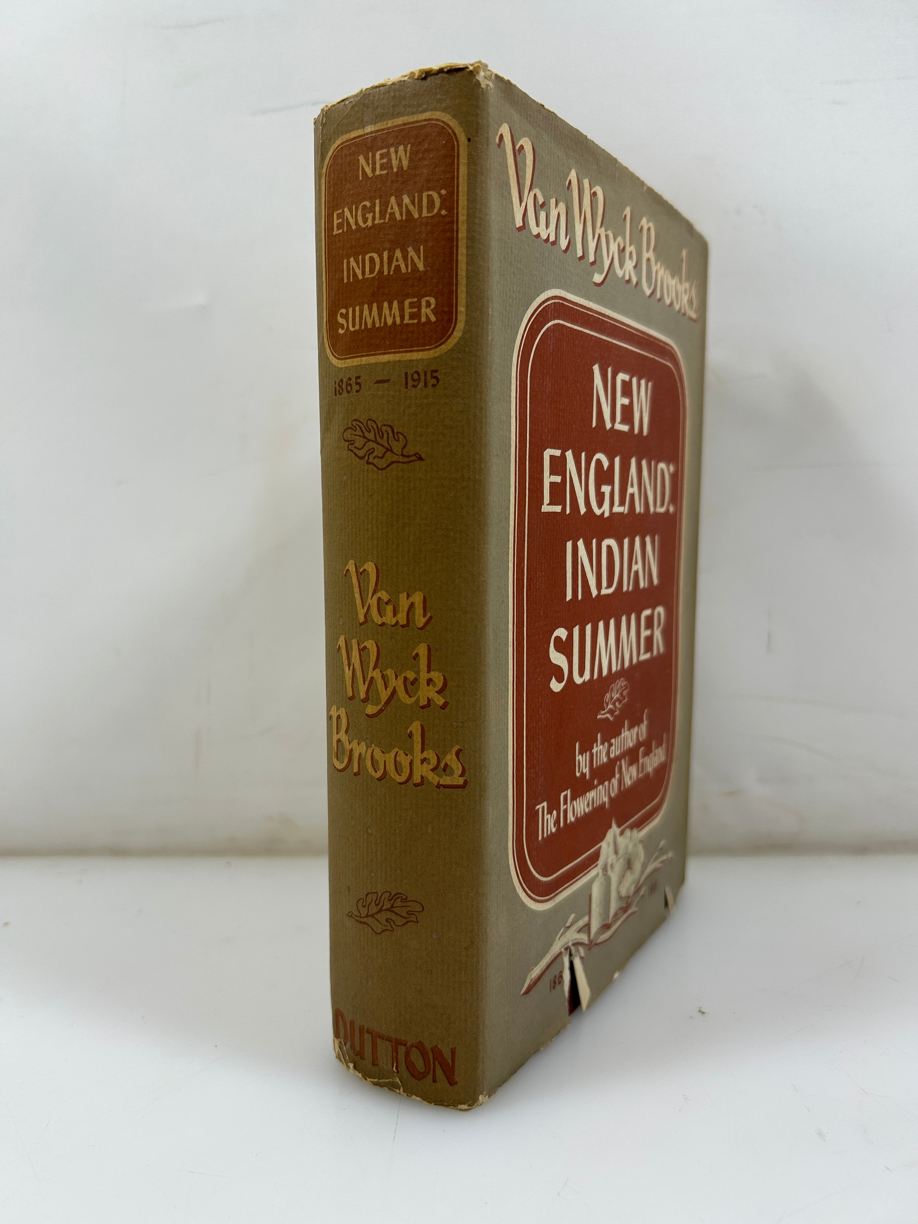 New England: Indian Summer 1865-1915 by Van Wyck Brooks 1940 HCDJ