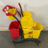 Rubbermaid Yellow and Red Rolling Mop Bucket