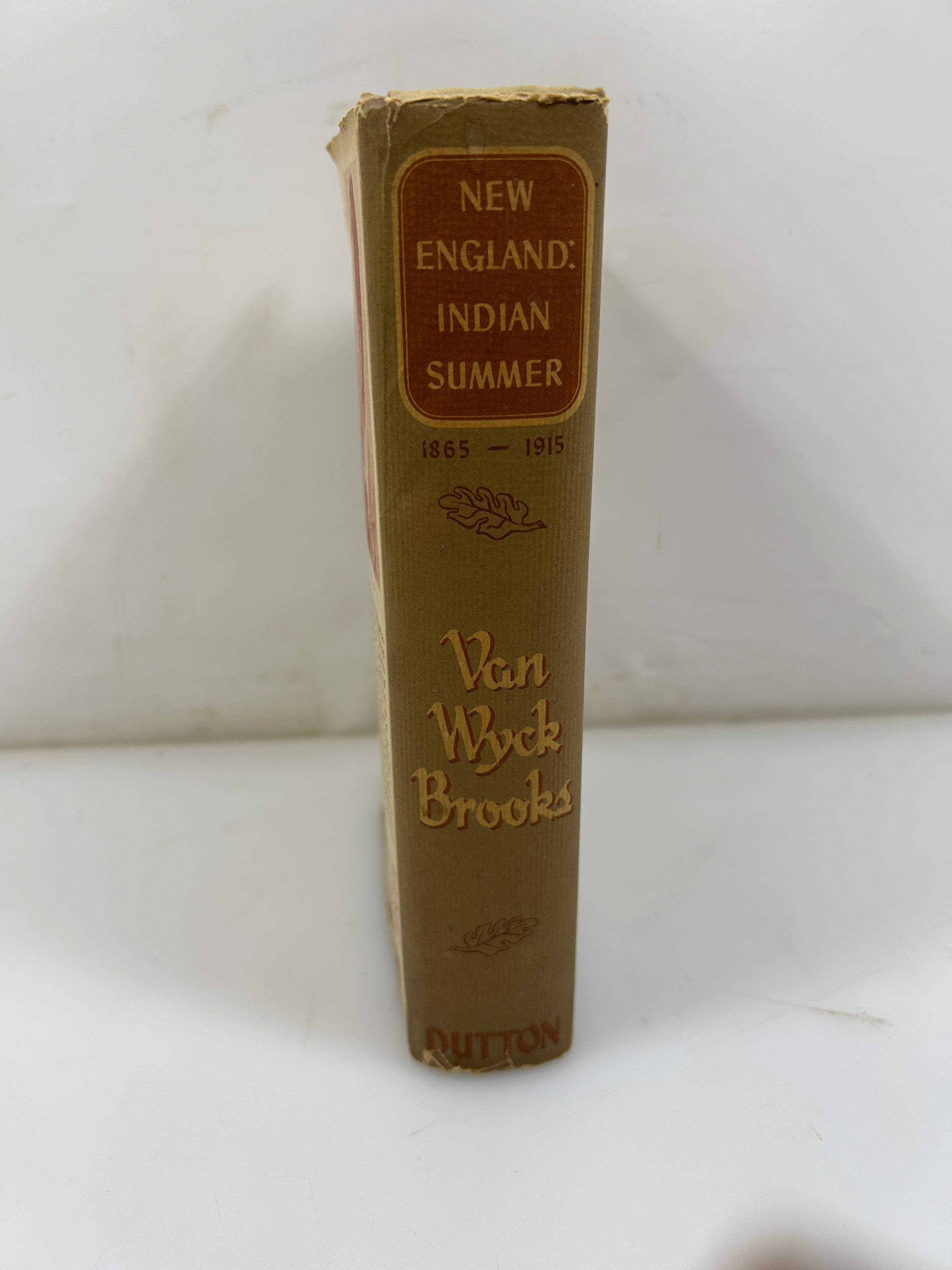New England: Indian Summer 1865-1915 by Van Wyck Brooks 1940 HCDJ