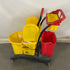 Rubbermaid Yellow and Red Rolling Mop Bucket